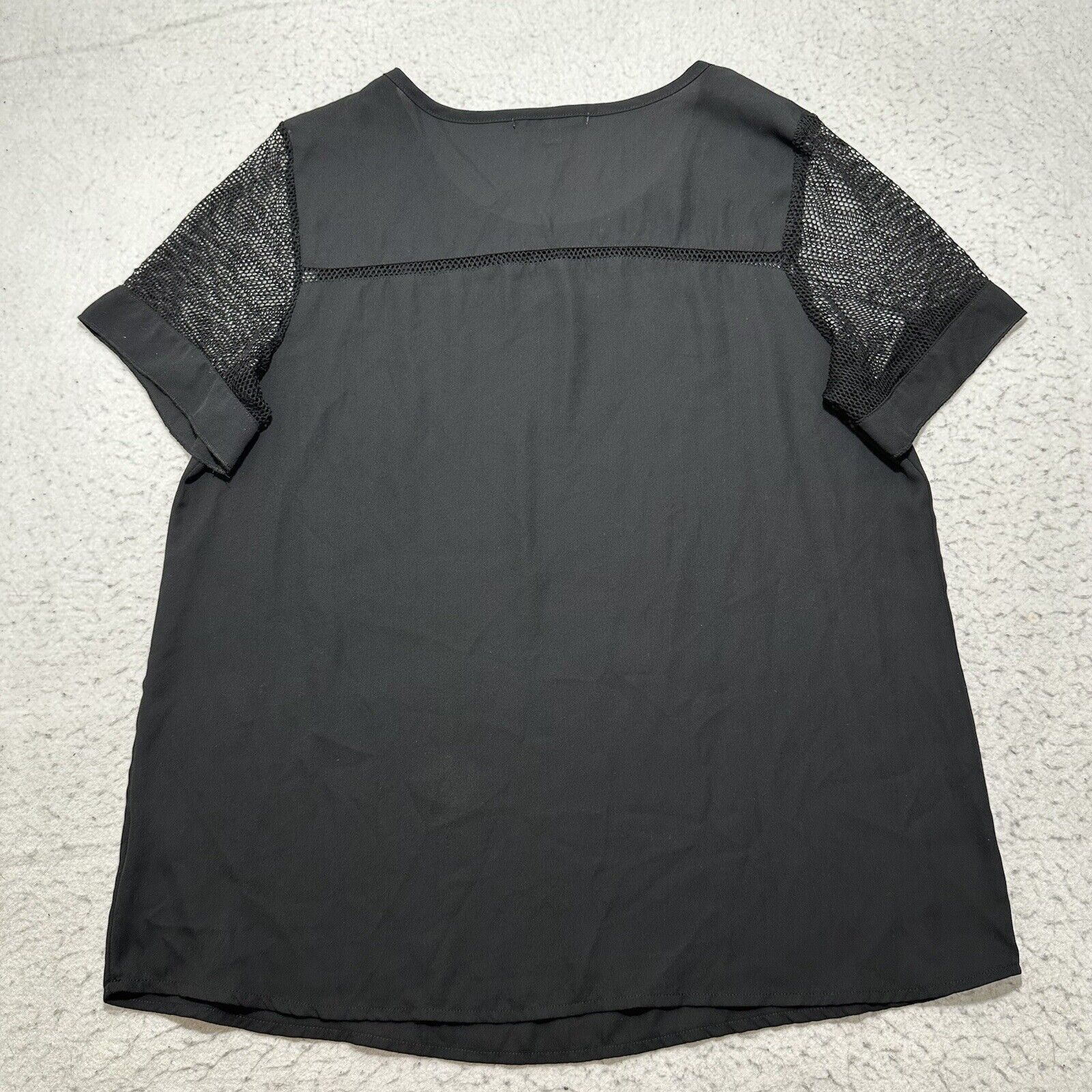 Other Pleione Large Lightweight T Shirt Blouse Mesh Sleeves Black Size L / US 10 / IT 46 - 10 Thumbnail