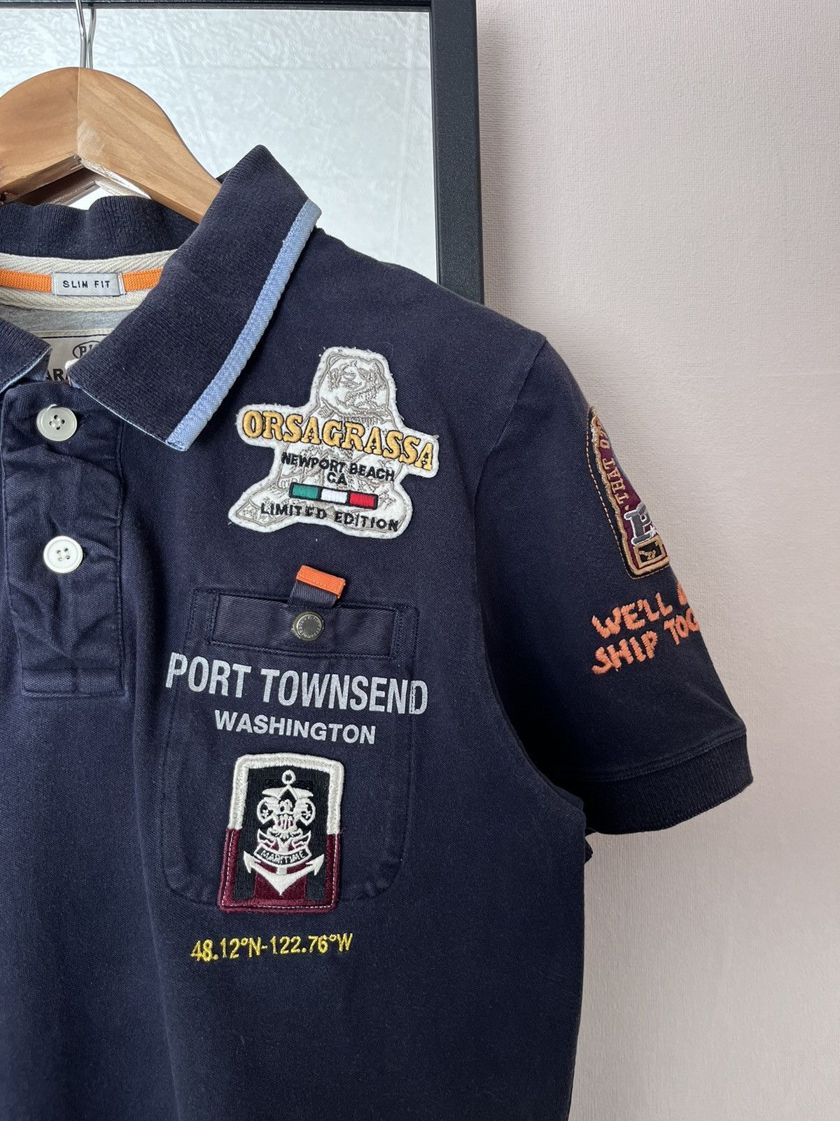 Parajumpers Navy embroidered Slim Fit polo Parajumpers Size US L / EU 52-54 / 3 - 3 Thumbnail