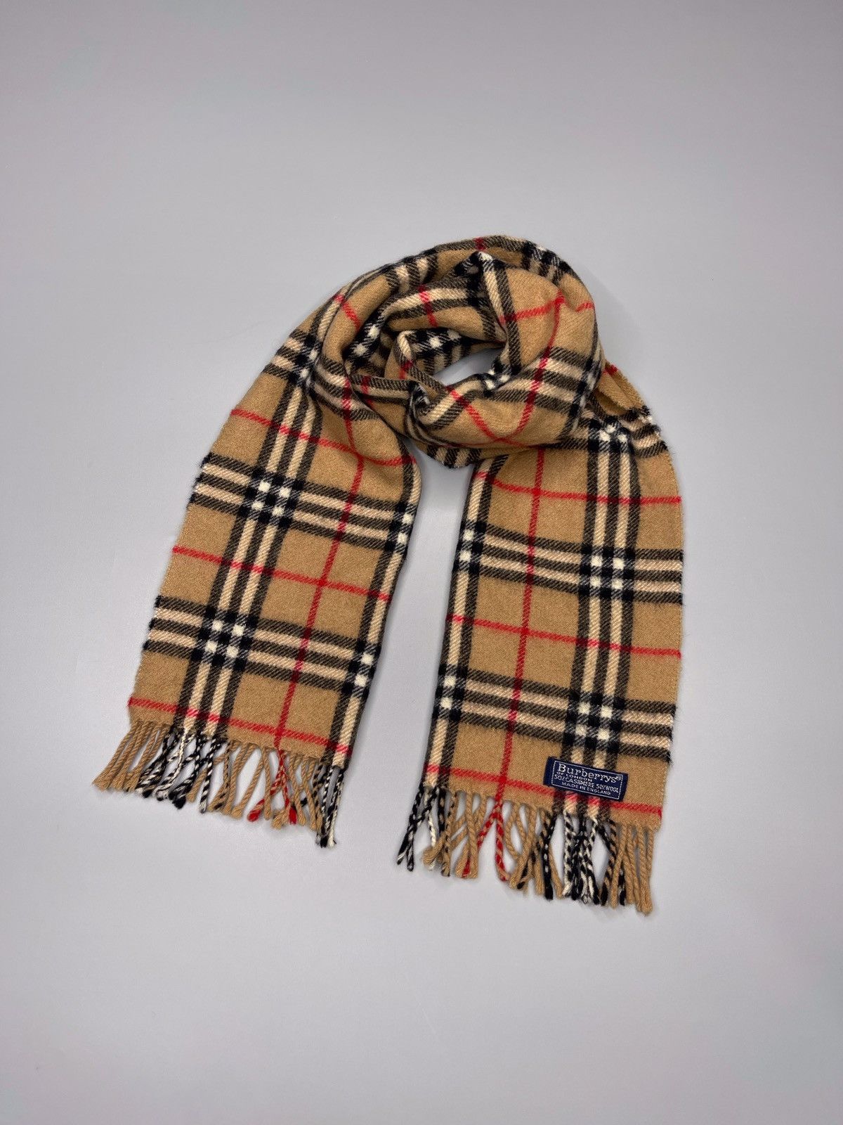Burberry × Vintage Vintage Burberry Cashmere/Wool Scarf Nova Check Size ONE SIZE - 4 Thumbnail