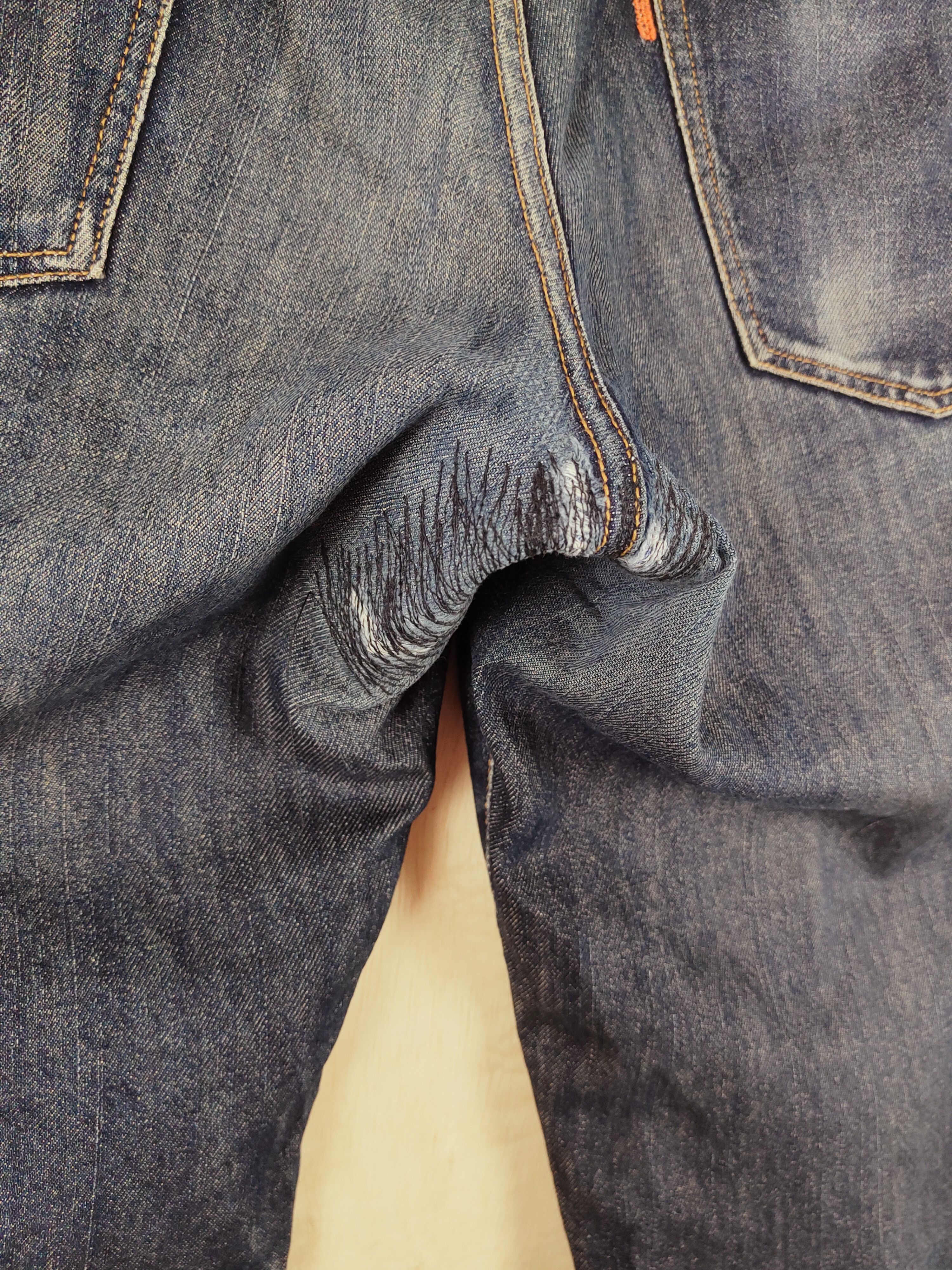 Japanese Brand Japan Dark Blue Distressed Ripped denim Jeans #S2677 Size US 35 - 8 Thumbnail