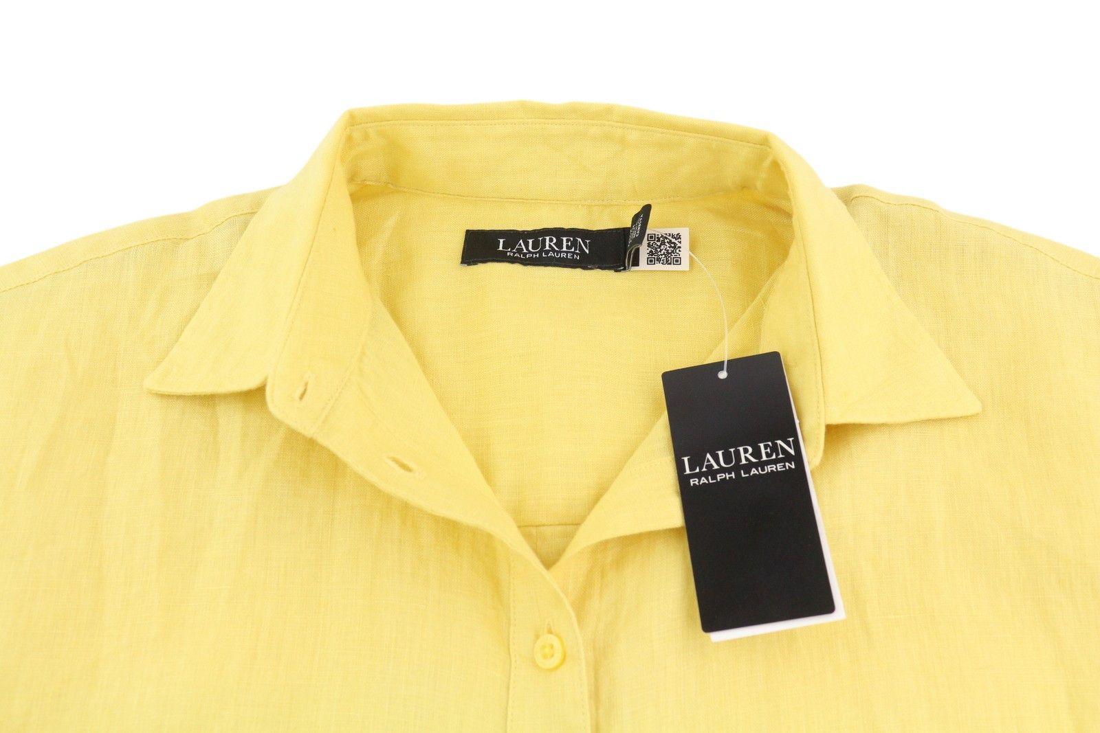 Lauren Ralph Lauren XS Yellow Linen Buttoned Spread Shirt 84692 Size XS / US 0-2 / IT 36-38 - 4 Thumbnail
