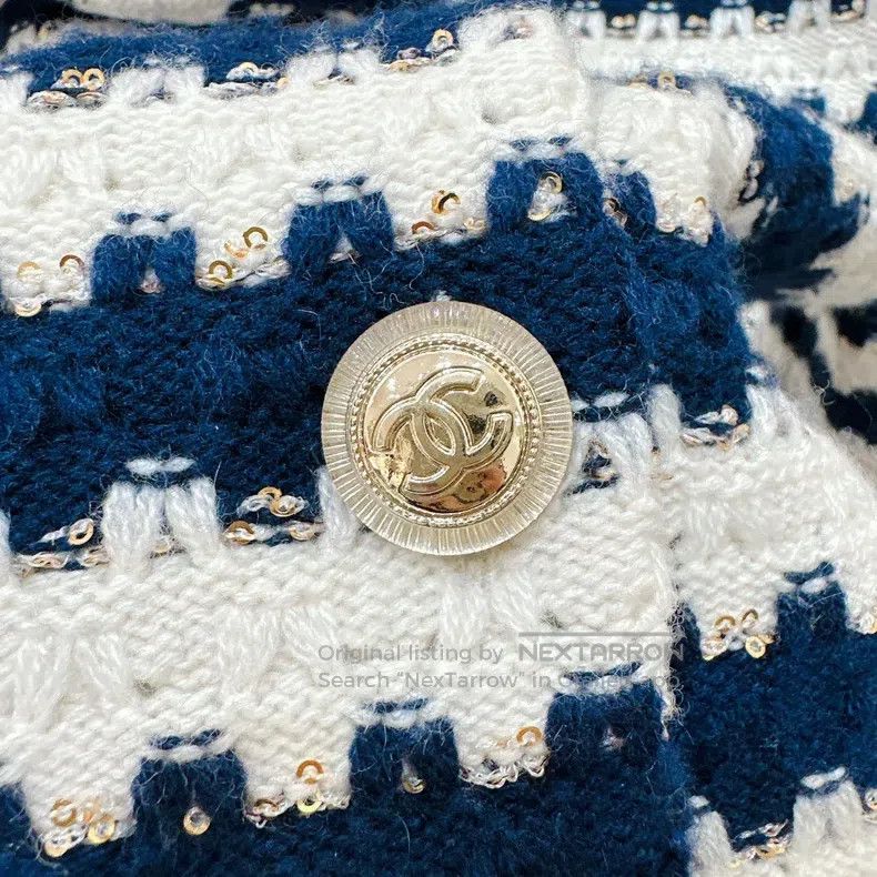 Chanel Chanel 21 spring and summer striped sequin cardigan coat Size S / US 4 / IT 40 - 4 Thumbnail