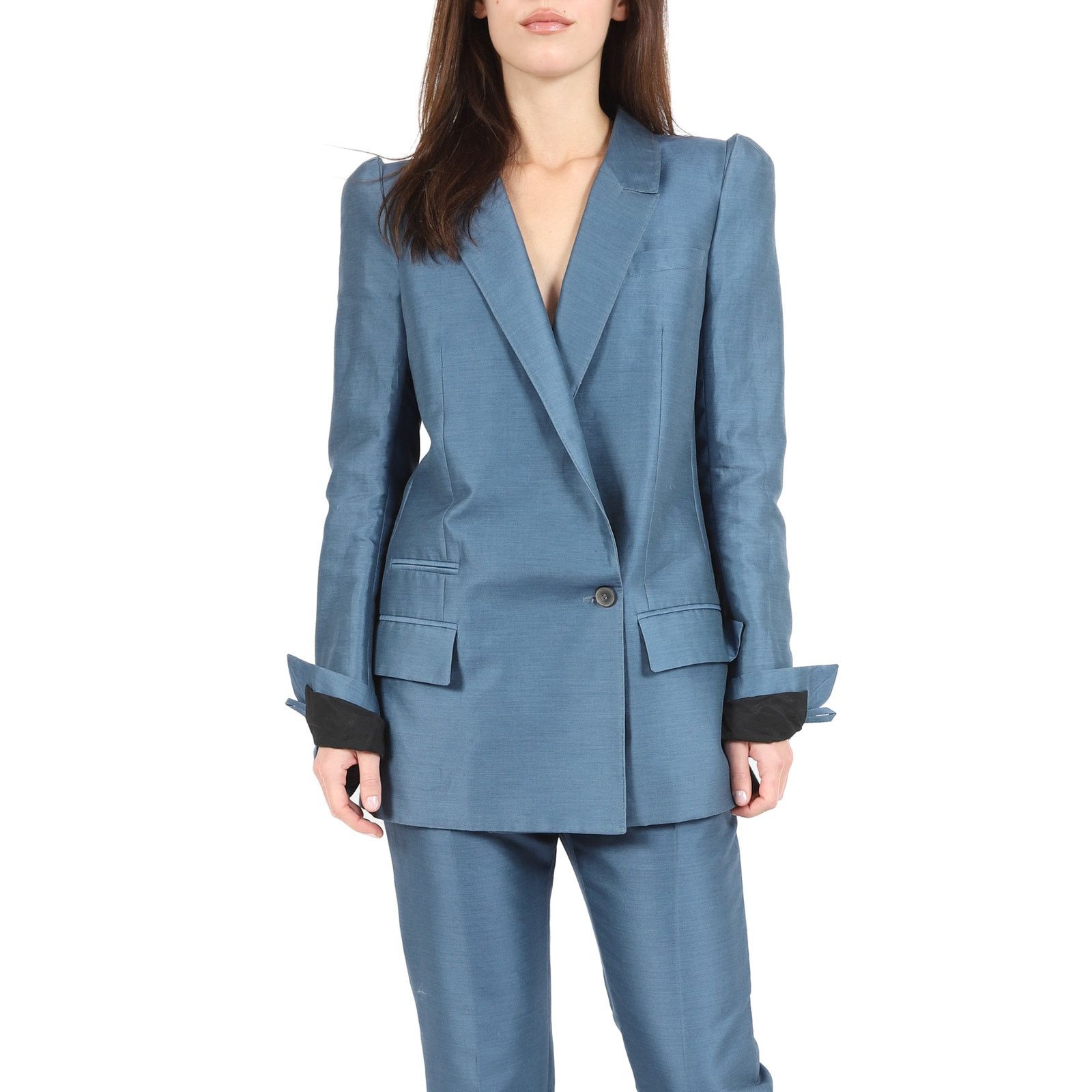 Haider Ackermann FW17 Oversized 3D Shoulder Blazer in Blue Cotton Size XS / US 0-2 / IT 36-38 - 6 Thumbnail
