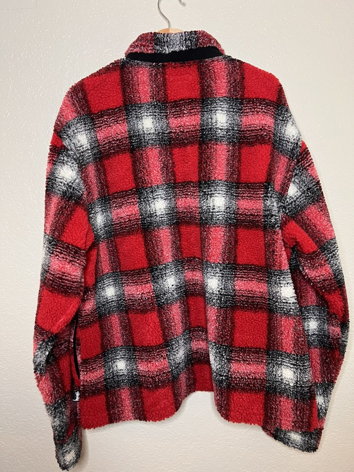 Stussy Stussy Shadow Plaid Sherpa Zip Shirt ‘Red’ Size XL Size US XL / EU 56 / 4 - 6 Thumbnail