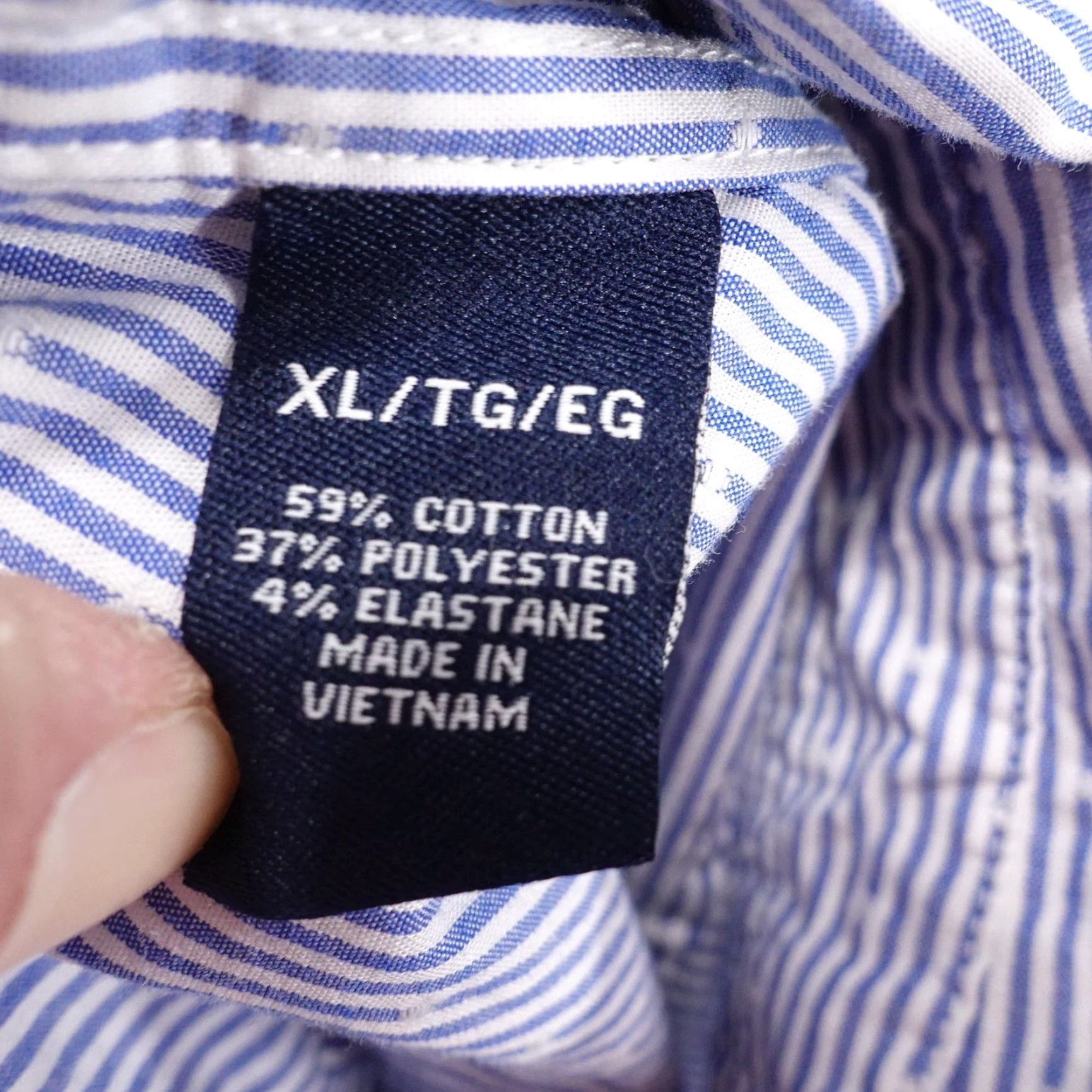 Chaps Chaps Shirt Mens XL Blue Stripe Long Sleeve Button-Down Stretch Easy Care Casual Size US XL / EU 56 / 4 - 7 Thumbnail