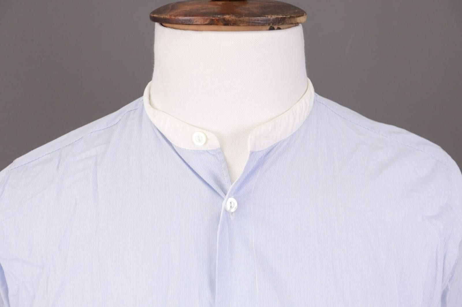 Bogloili Blue Pinstripe Collar Button Shirt Size 41 / 16