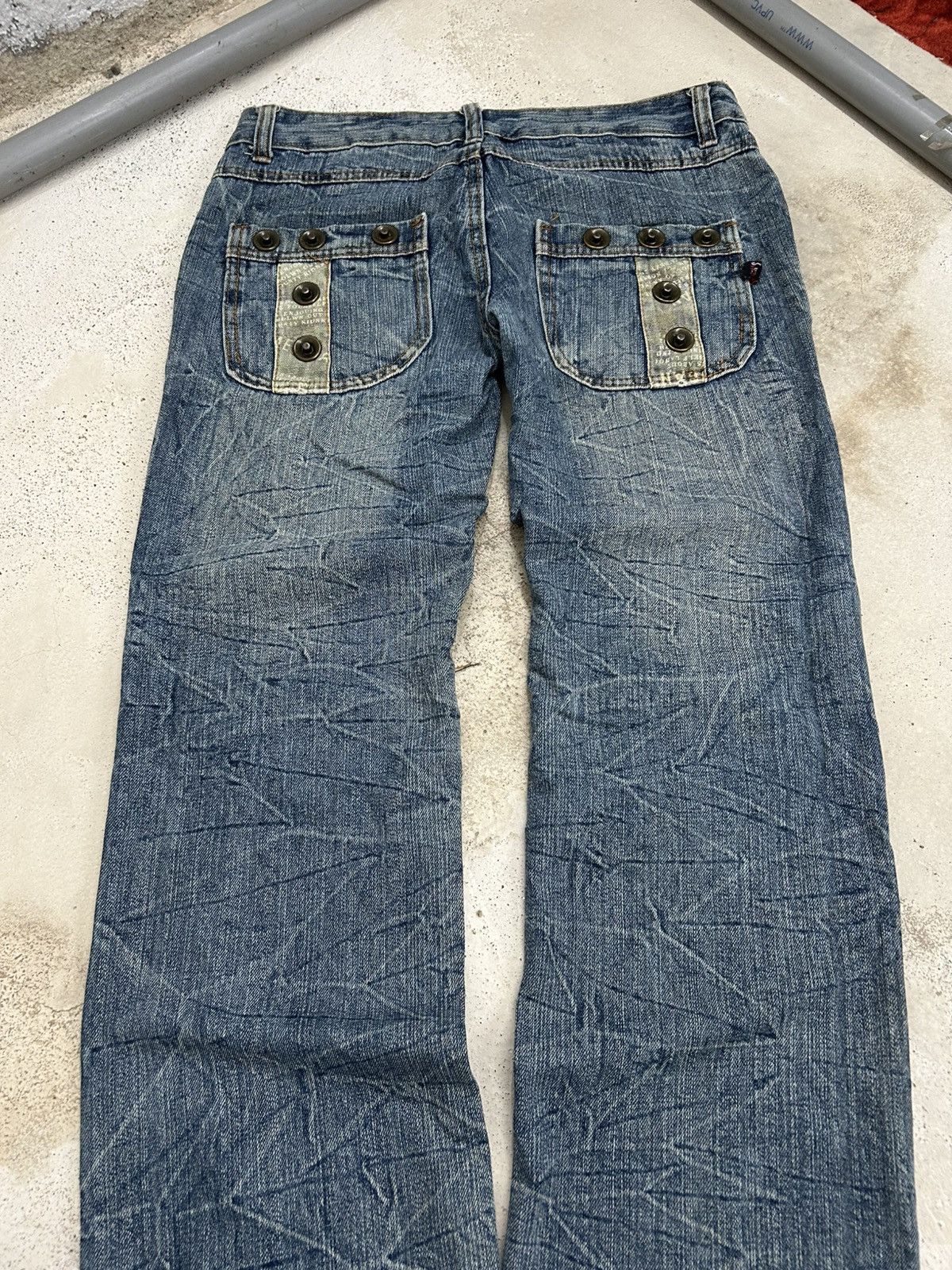 20471120 × Hysteric Glamour × Japanese Brand JWYZ Pocketwork Baggy Distressed Clawn Mark Rivet Button Size US 32 / EU 48 - 15 Thumbnail