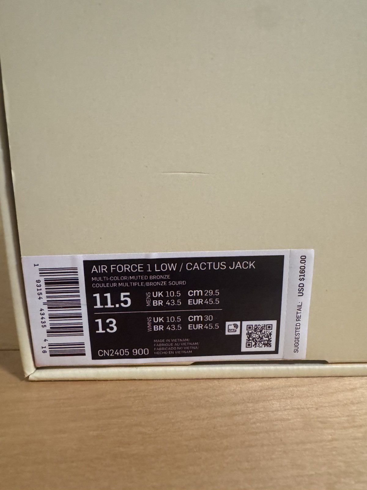 Nike × Travis Scott Travis Scott Cactus Jack Air Force 1 Low Size US 11.5 / EU 44-45 - 8 Thumbnail