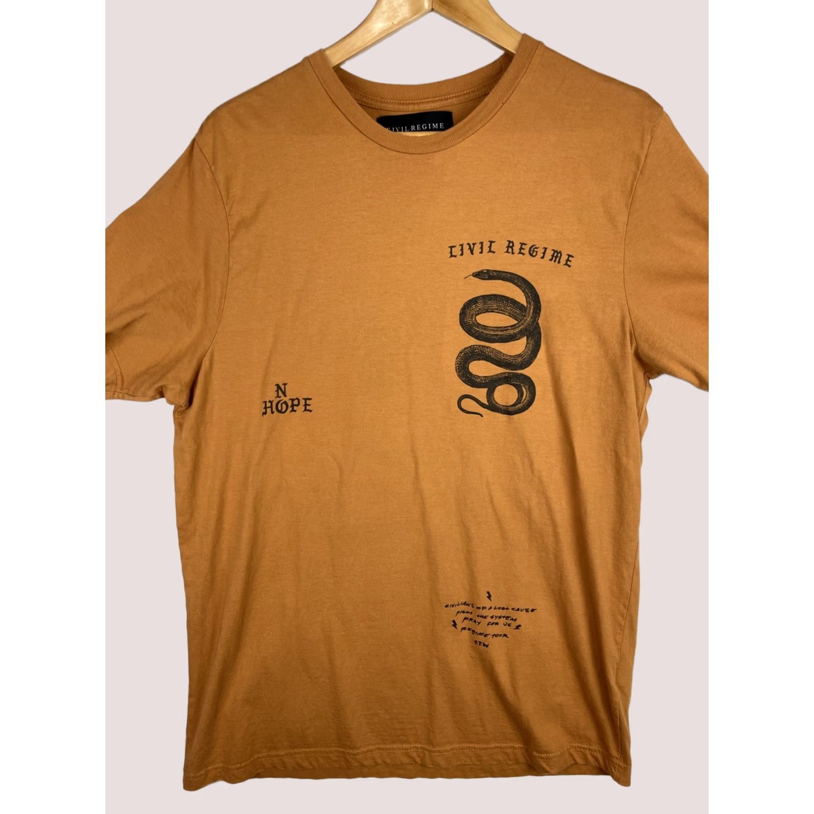 Vintage Civil Regime Shirt Mens XL Brown Snake Short Sleeve Tee Size US XL / EU 56 / 4 - 1 Thumbnail