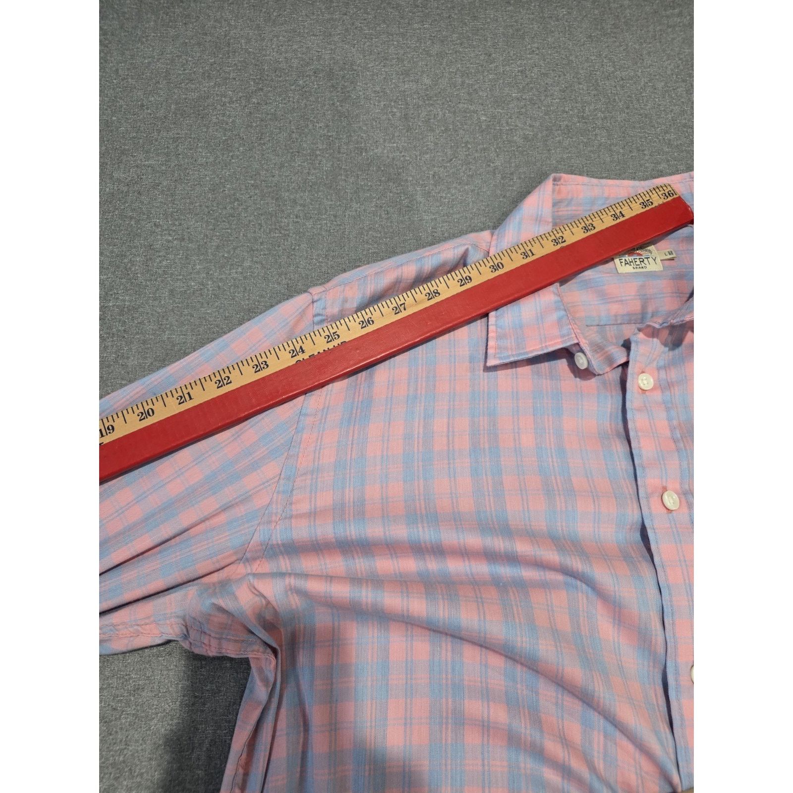 Faherty Faherty Brand Shirt Mens Large Pink Blue Plaid Long Sleeve Size US L / EU 52-54 / 3 - 3 Thumbnail