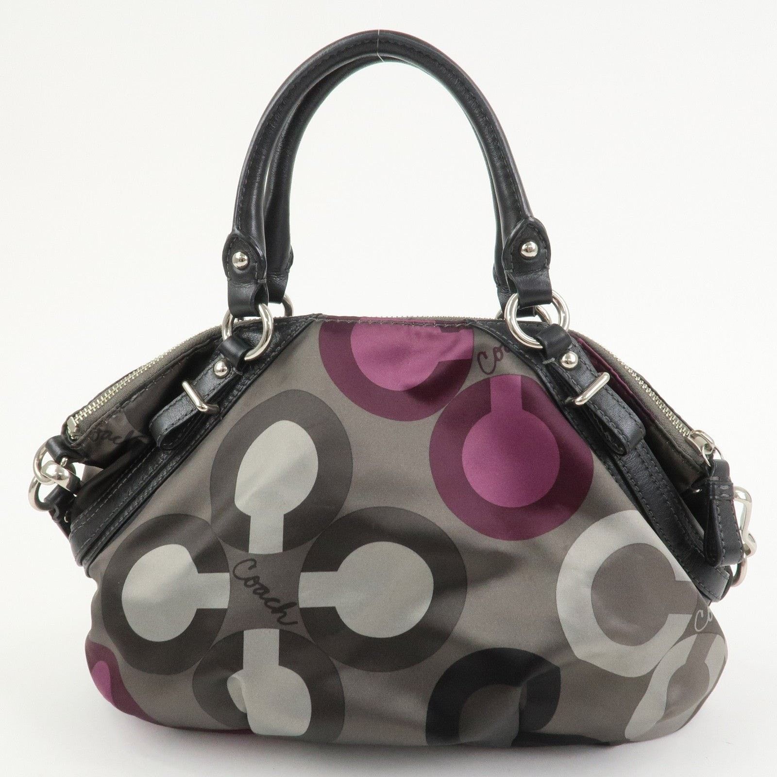 Coach Coach Signature C Print Nylon Shoulder Bag Gray Size ONE SIZE - 2 Thumbnail