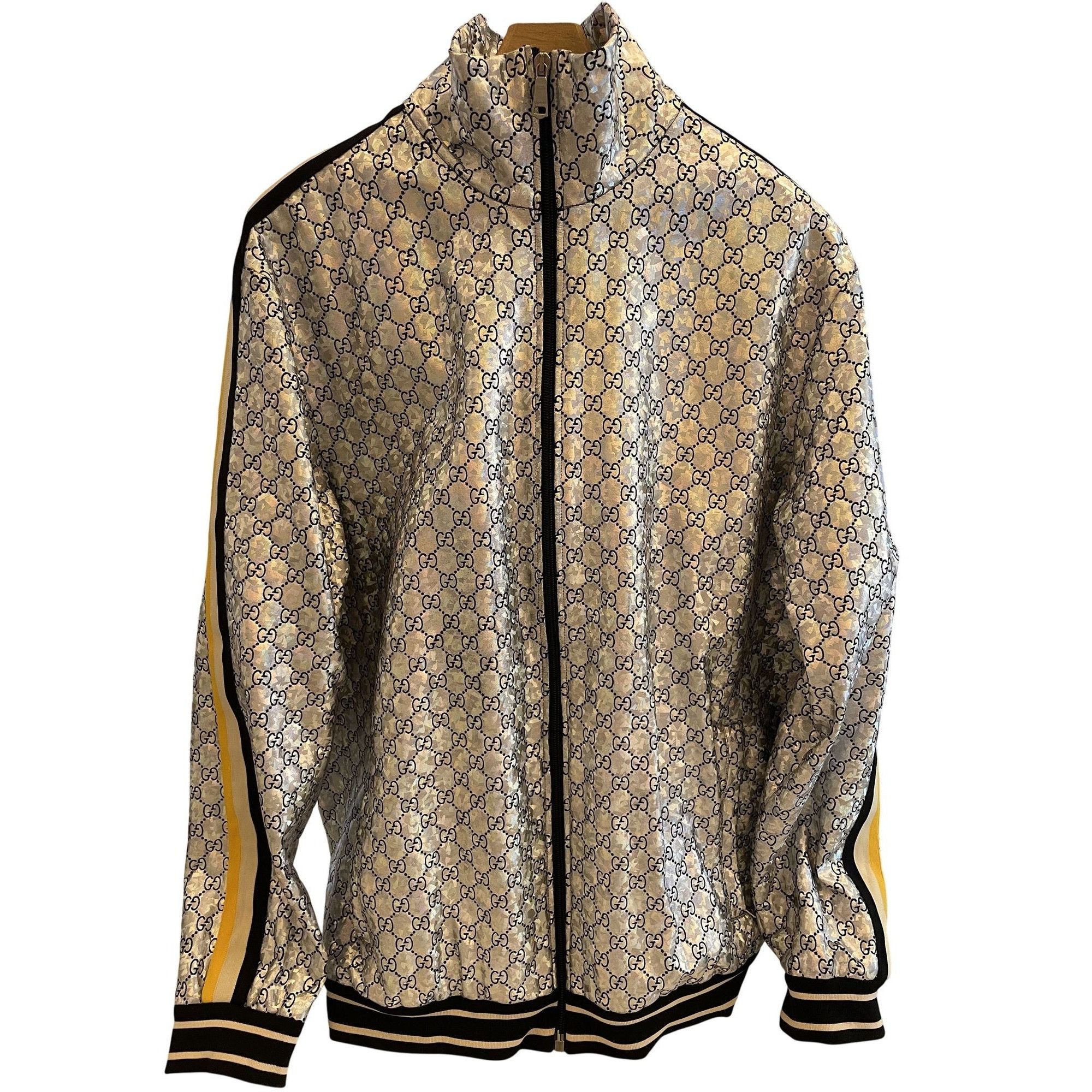 Gucci Gucci Monogram Metallic Gold Full-Zip Track Jacket With Stri Size US L / EU 52-54 / 3 - 1 Thumbnail