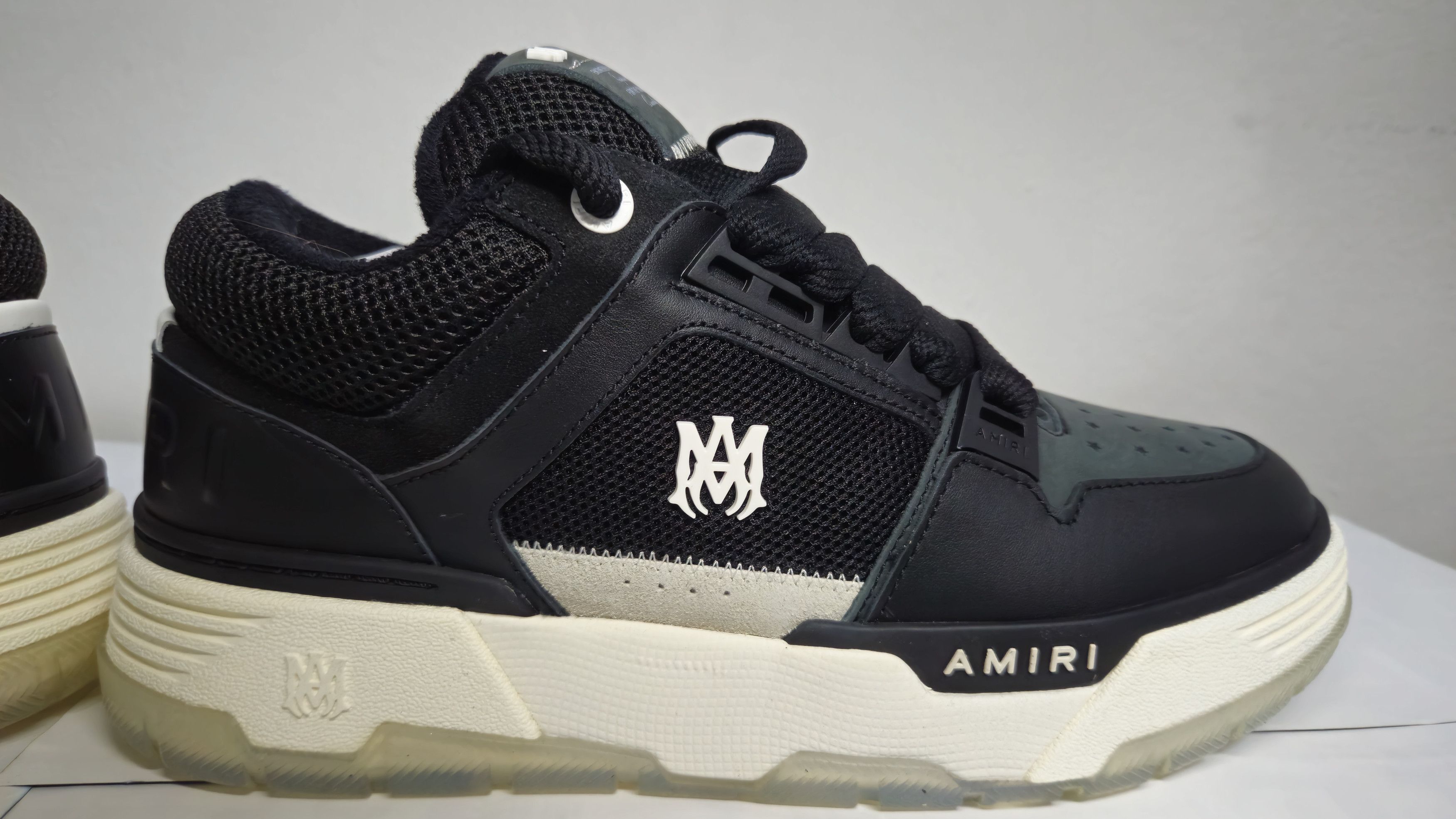 Amiri Amiri MA-1 Leather & Mesh Sneakers - Black/White Size US 10 / EU 43 - 1 Thumbnail