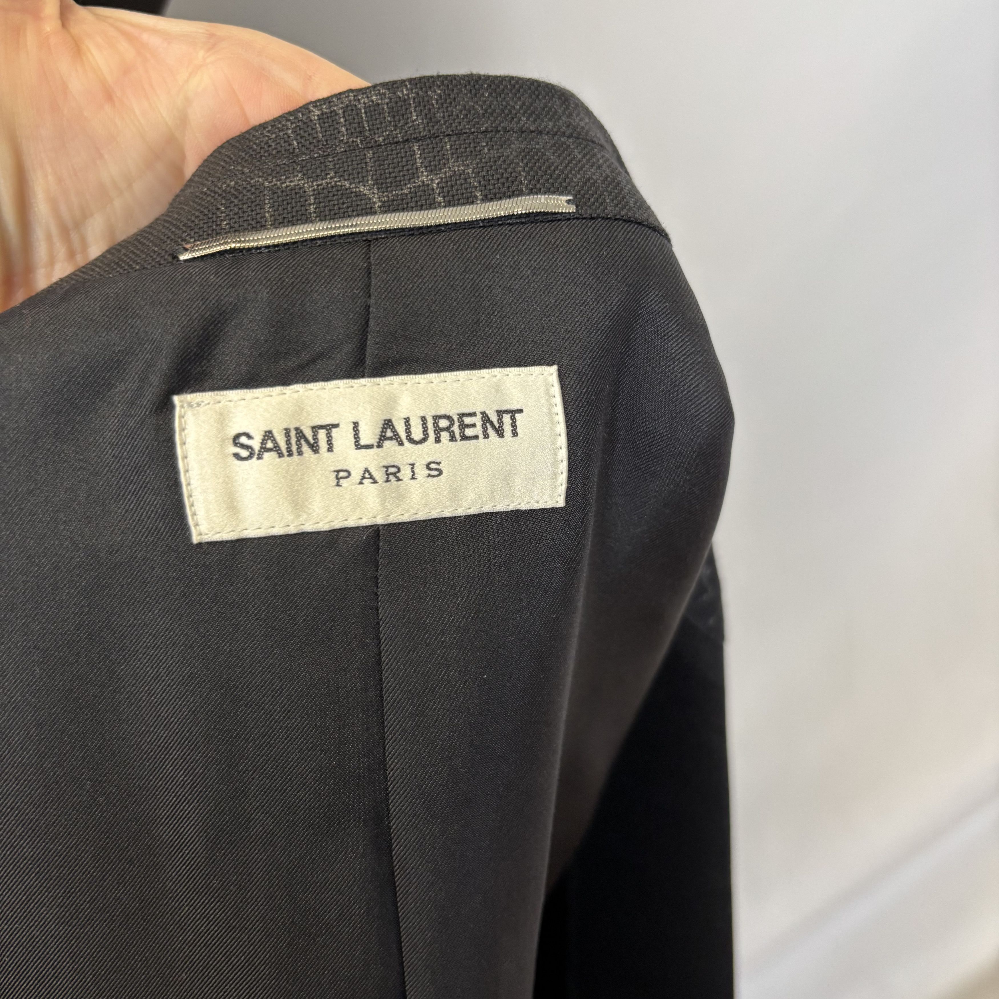 Saint Laurent Paris Saint Laurent Black Animal Print Blazer Size 54R - 6 Thumbnail