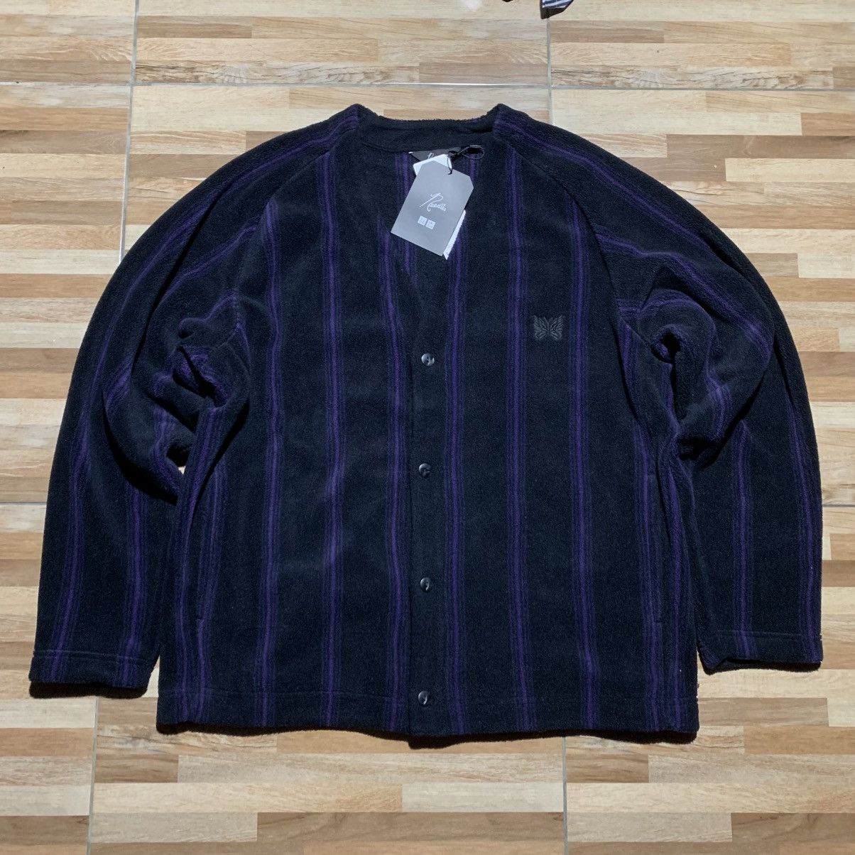 Needles × Uniqlo Uniqlo x Needles Stripe Fleece Cardigan Size US L / EU 52-54 / 3 - 1 Thumbnail