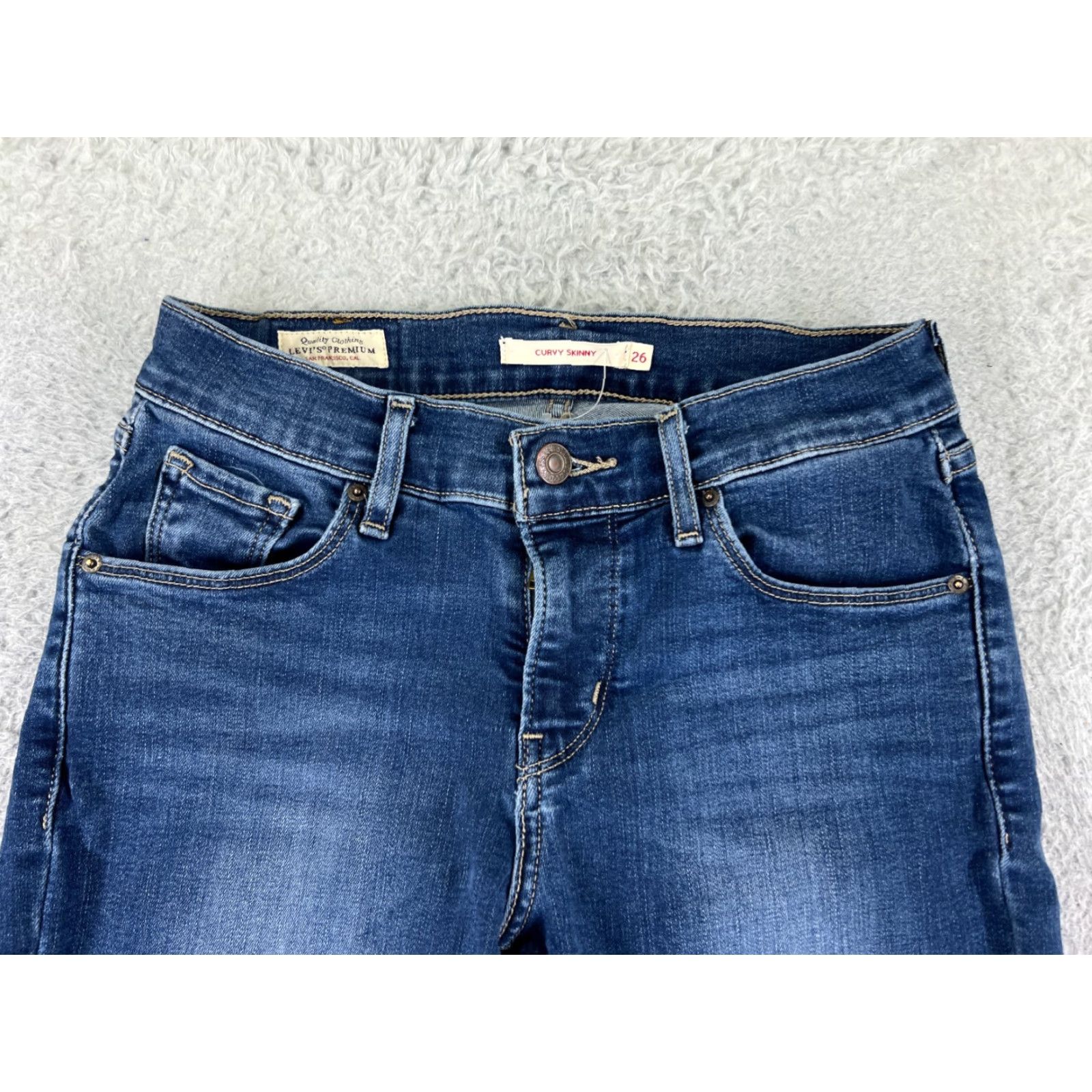 Levi's Levi's Jeans Womens 26 Blue Denim Skinny Stretch 26x30 Regular 5-Pocket Design Light Blue Vintage No N/A Size 26" / US 2 / IT 38 - 7 Thumbnail