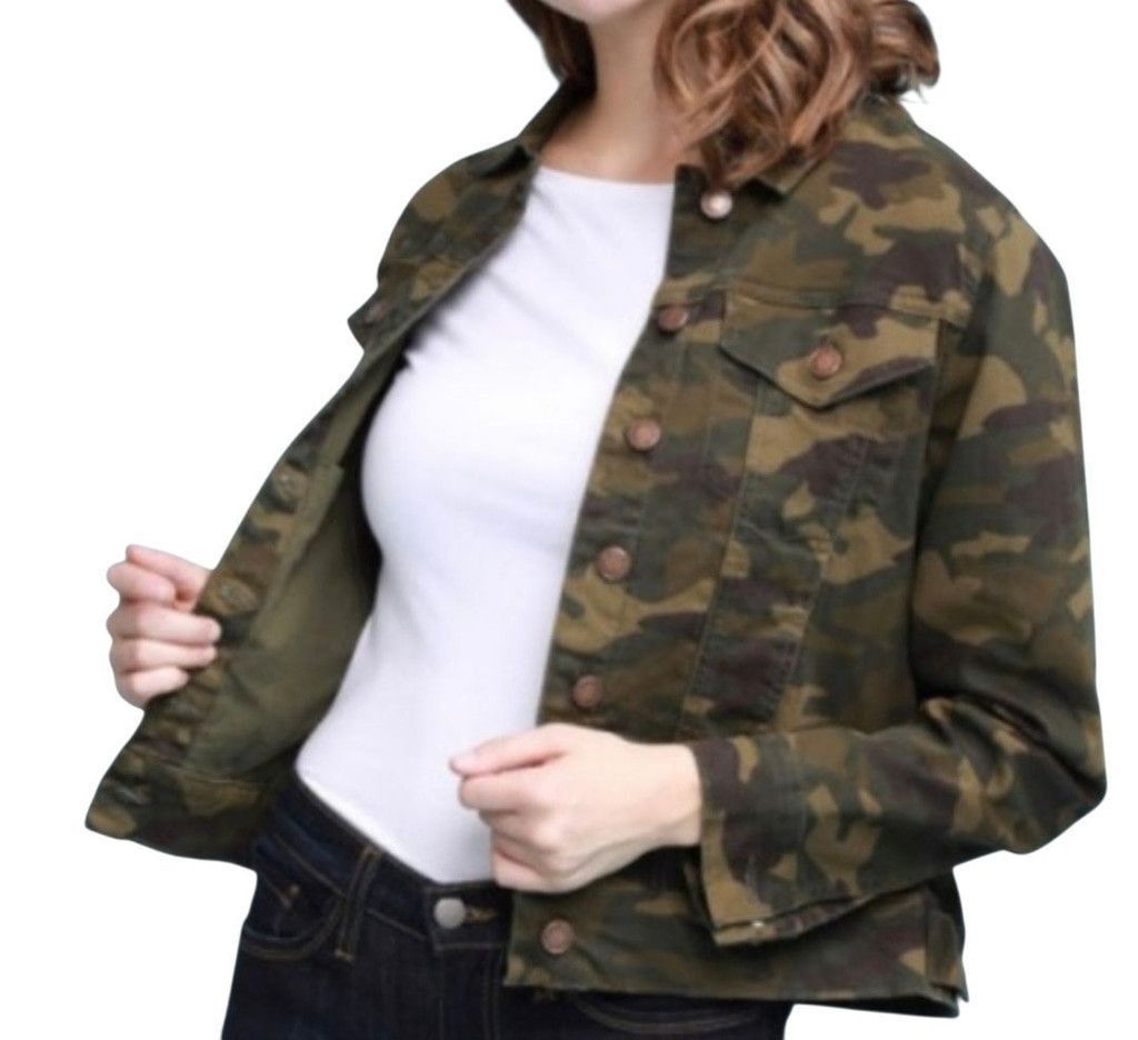 Judy Blue Judy Blue Womens Camouflage Long-Sleeves Denim Jacket Medium Size M / US 6-8 / IT 42-44 - 1 Thumbnail