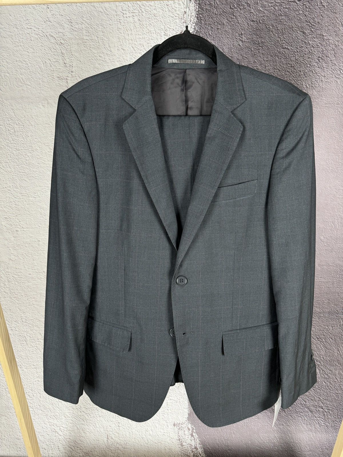 Nazareno Gabrielli BNWT Nazareno Gabrielli checkered grey 2 button wool suit Size 38R - 2 Thumbnail