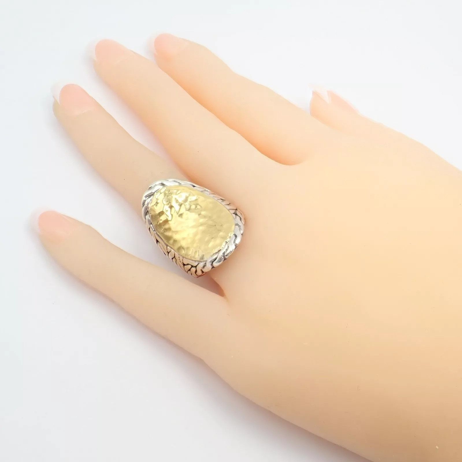 John Hardy John Hardy Silver 22k Yellow Gold Classic Cocktail Ring sz 7 Size ONE SIZE - 9 Thumbnail