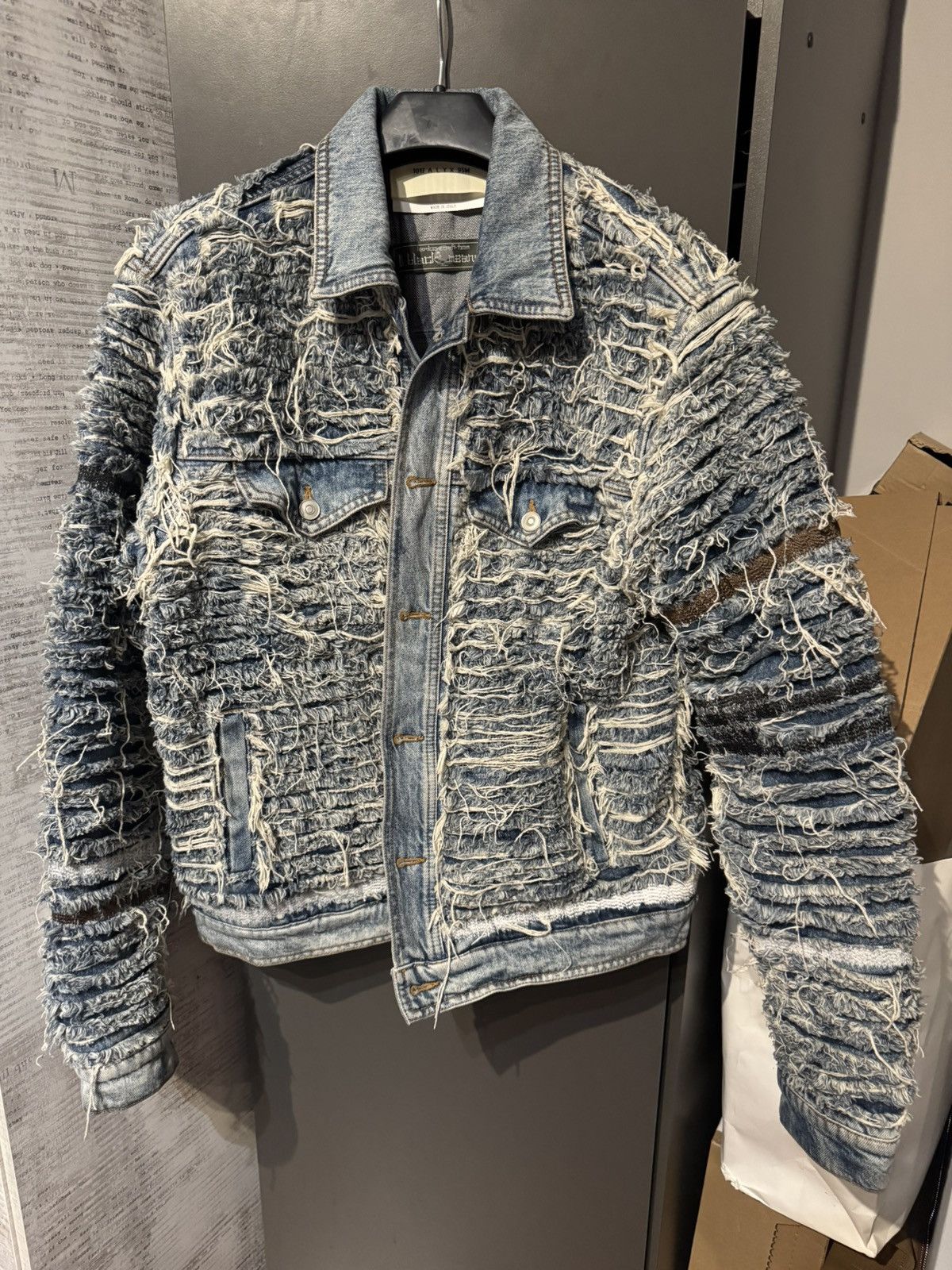 1017 ALYX 9SM × Blackmeans Alyx Blackmeans ripped disstressed denim jacket Size US XL / EU 56 / 4 - 1 Thumbnail