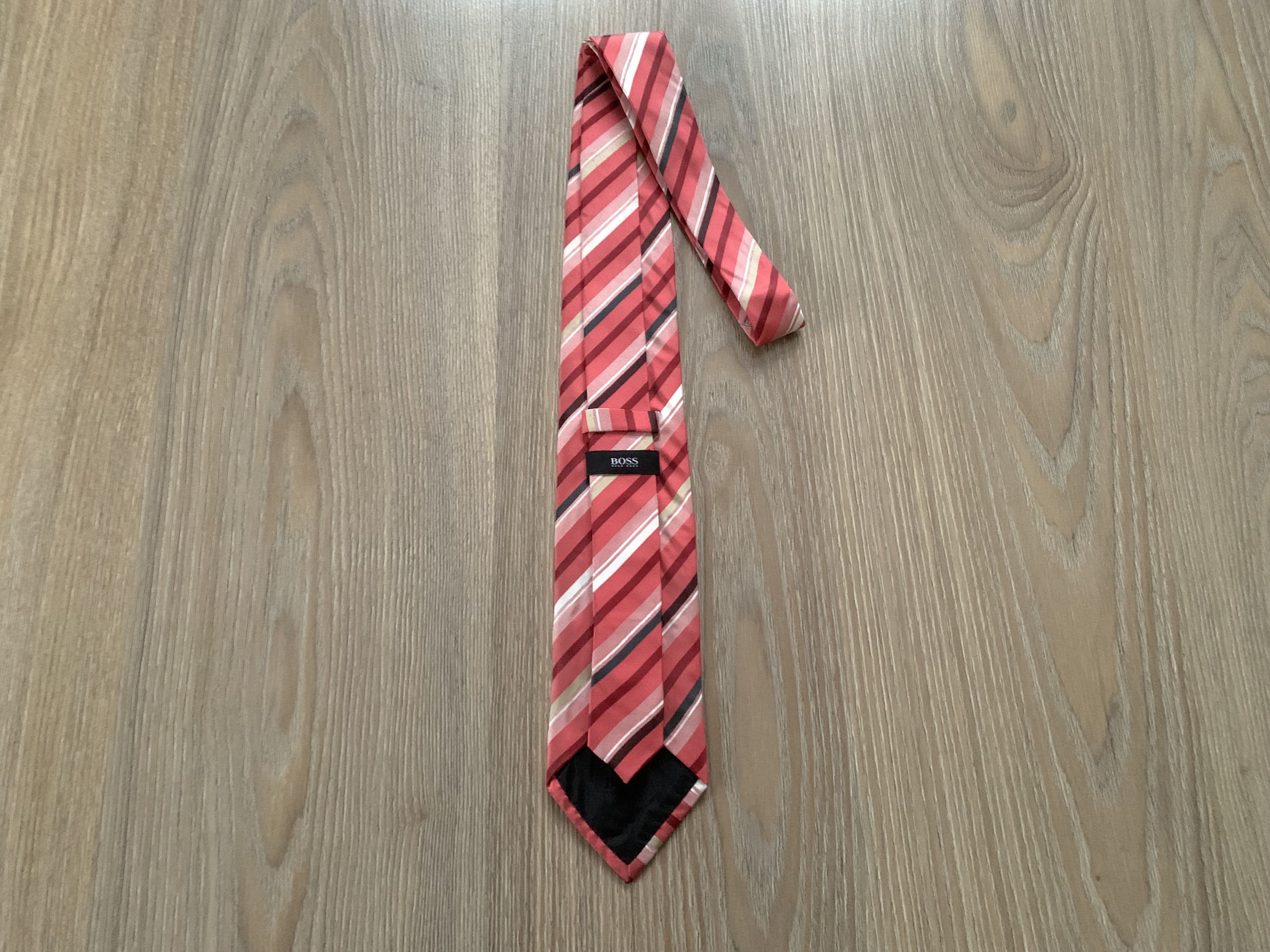Hugo Boss Hugo Boss Pink Striped Silk Tie Size ONE SIZE - 5 Thumbnail