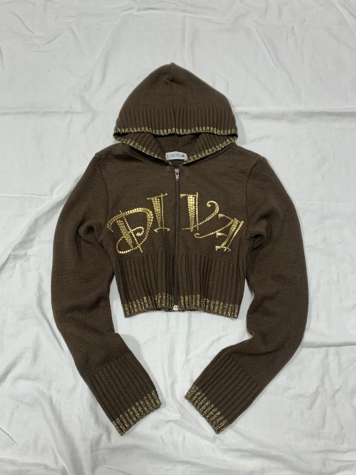 Hysteric Glamour × If Six Was Nine × Vintage VINTAGE PRINTED CROPPED KNITTED ZIP HOODIE Size S / US 4 / IT 40 - 2 Thumbnail