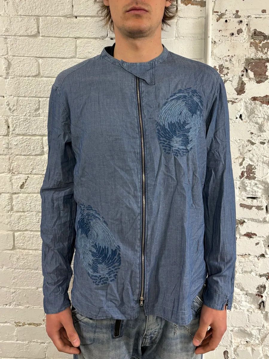 Emporio Armani SS2020 Emporio Armani Embroidered Soft Blue Denim Jacket Size US M / EU 48-50 / 2 - 2 Thumbnail