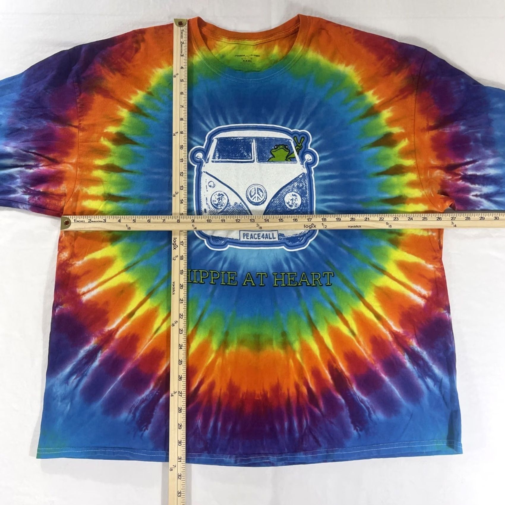 Vintage VINTAGE Peace Frogs 3XL Shirt Long Sleeve Hippie At Heart Tie Dye Hippy Van Mens XXL Size US XXL / EU 58 / 5 - 3 Thumbnail