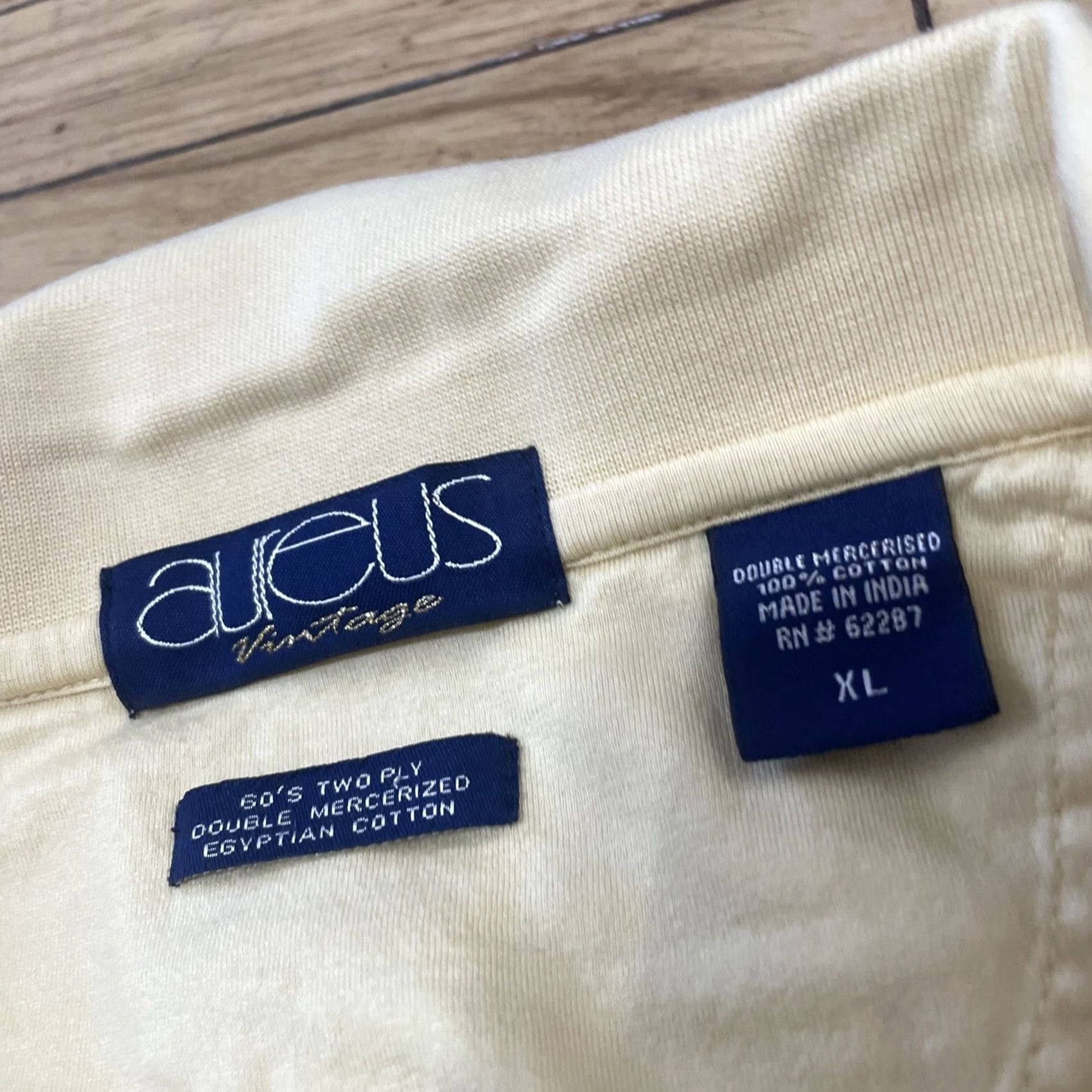 Vintage Aureus Polo shirt Yellow XL Vintage Retro Y2k Striped Center Embroidered Golf Shirt Mens XL Size US XL / EU 56 / 4 - 6 Thumbnail