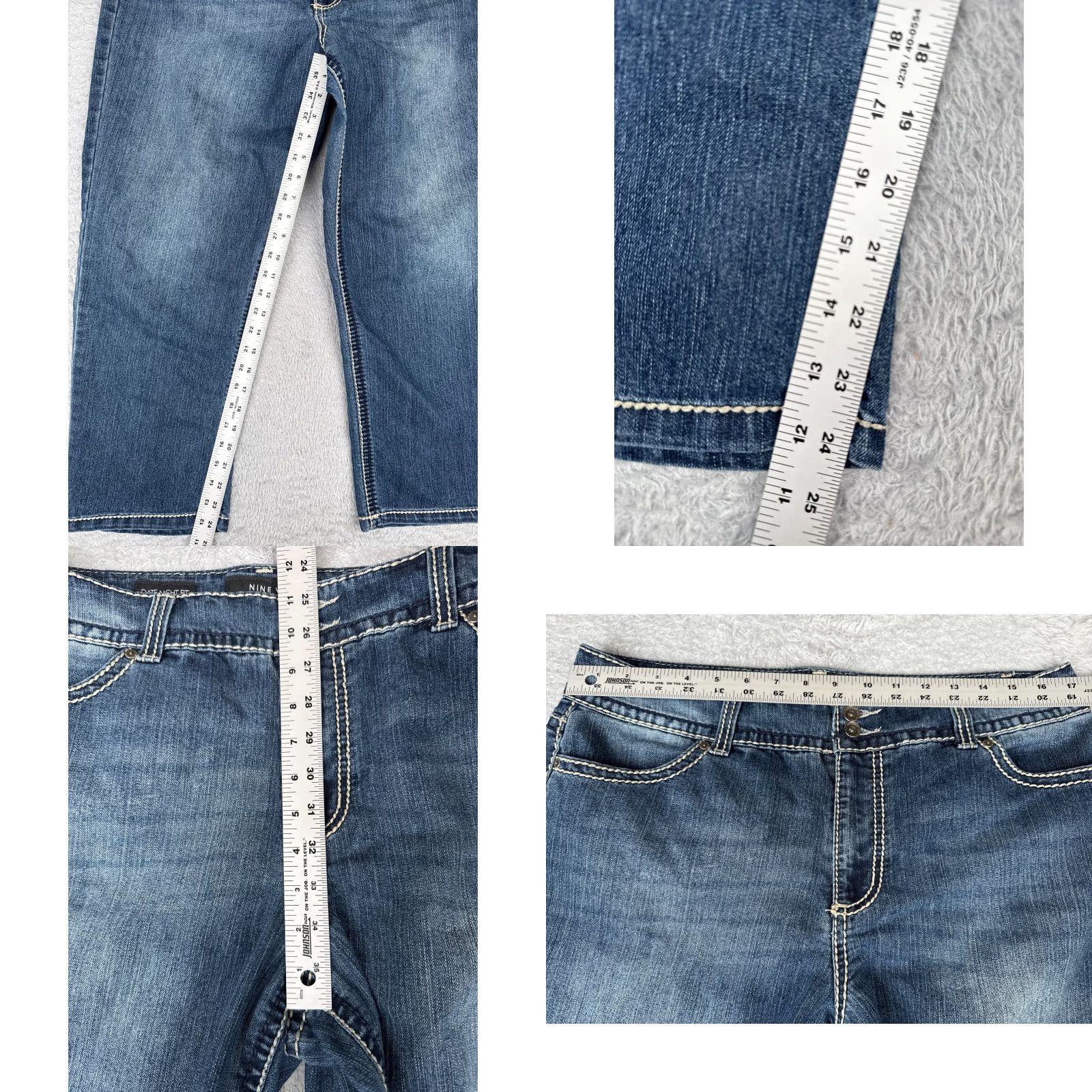 Nine West Nine West Jeans Women 14 Blue Denim Capri Crop Embroidered 32x25 High Rise Casual Date Night Womens Jeans Size 36" / US 14 / IT 50 - 8 Thumbnail