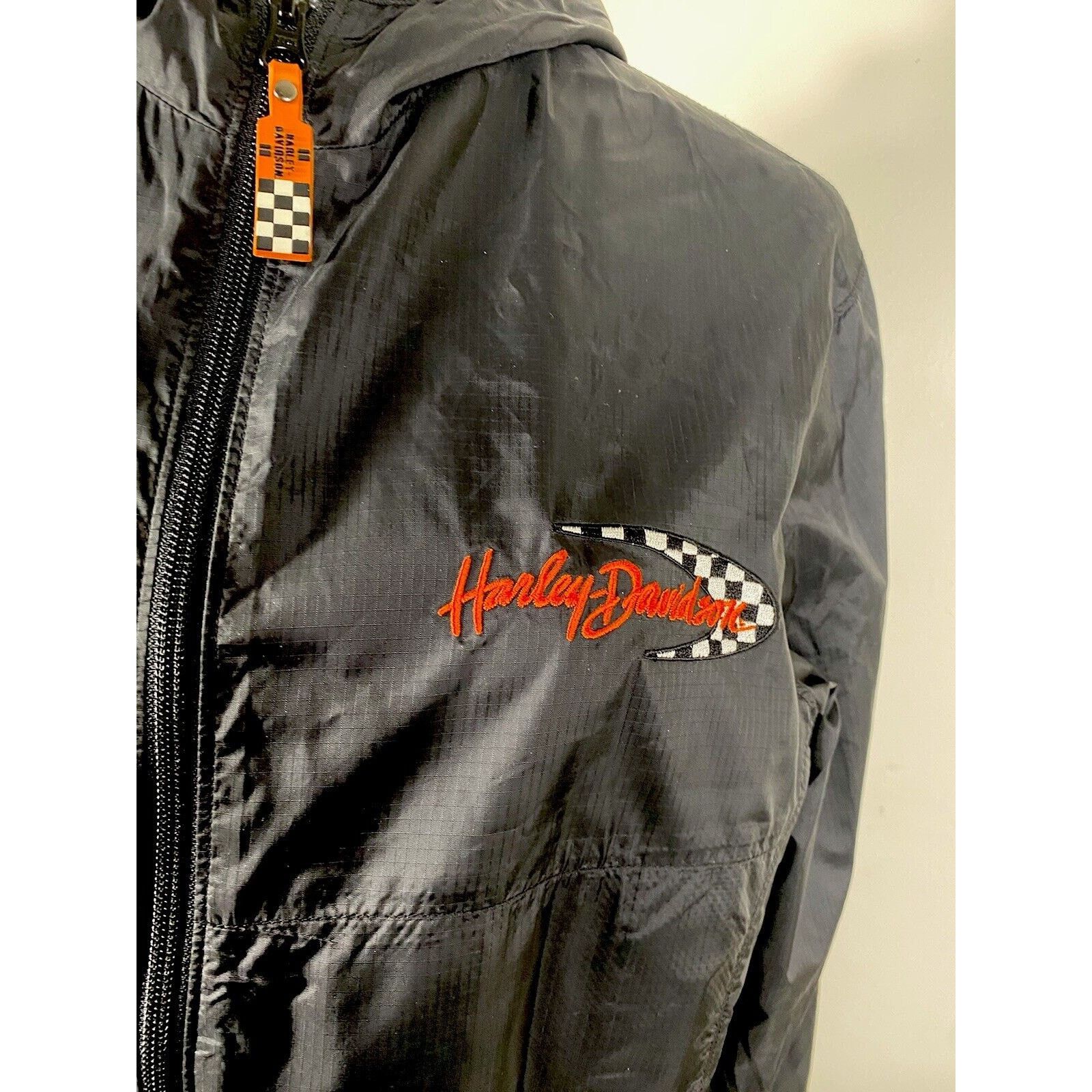 Harley Davidson Harley Davidson Full Zip Black Hooded Windbreaker Jacket-M Size M / US 6-8 / IT 42-44 - 6 Thumbnail