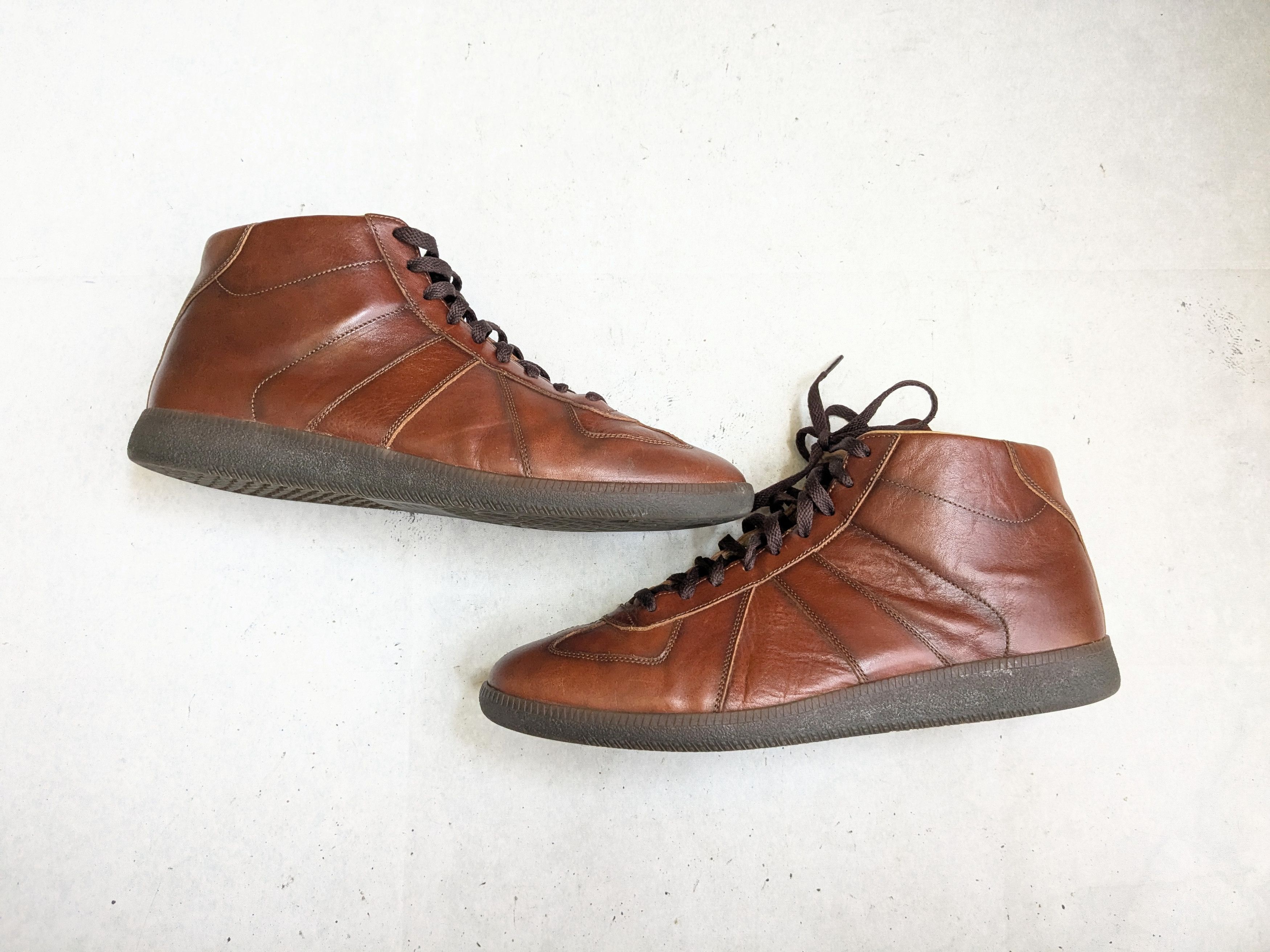 Maison Margiela Maison Margiela Replica GAT Brown 12 45 High Tops Leather Size US 12 / EU 45 - 1 Thumbnail