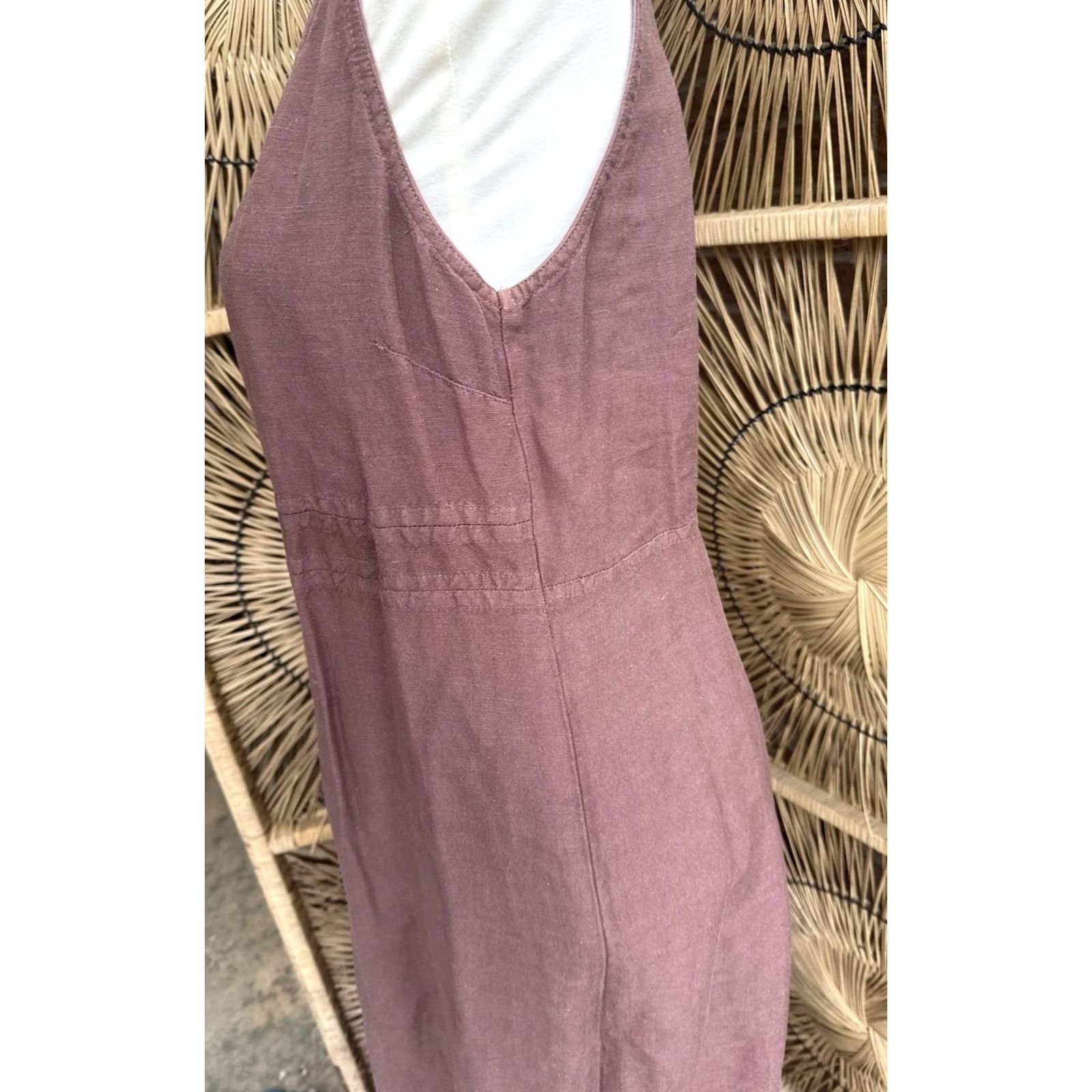 Johnny Was VINTAGE Johnny Was Collection Maxi Dress Linen Blend Boho Brown S Women’s Size S / US 4 / IT 40 - 3 Thumbnail