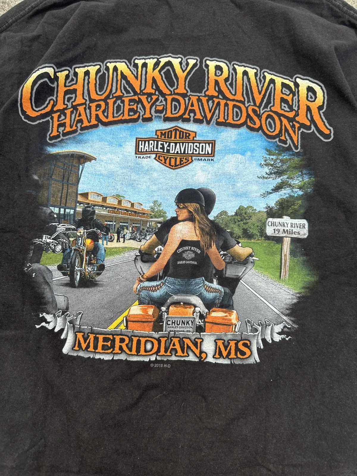 Harley Davidson Vintage Harley Davidson Chunky River Logo Very Rare USA L Size US L / EU 52-54 / 3 - 2 Thumbnail