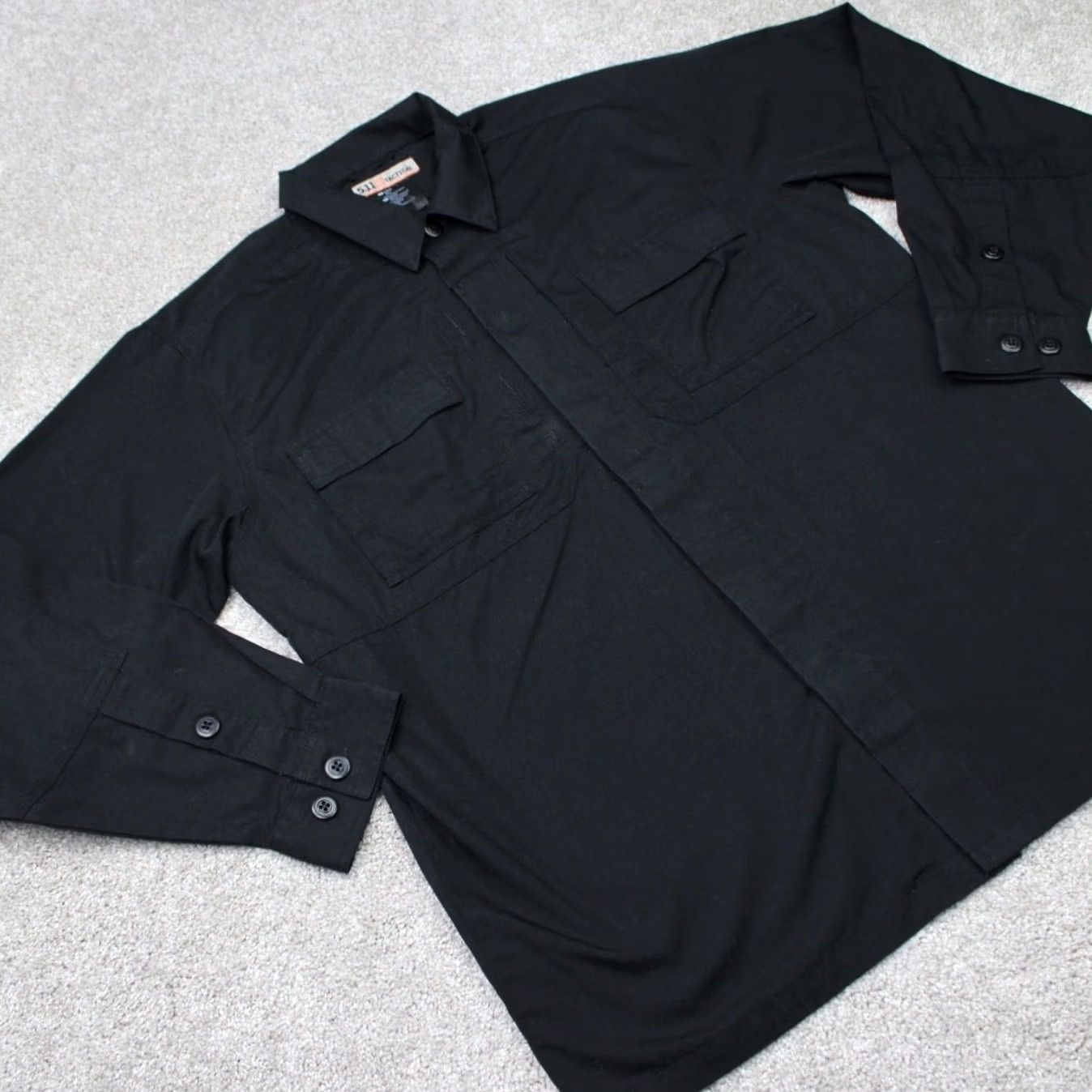 Vintage 5.11 Tactical Shirt Mens Large-Tall LT Black Long Sleeve Button Up Double Pocket Size US L / EU 52-54 / 3 - 5 Thumbnail