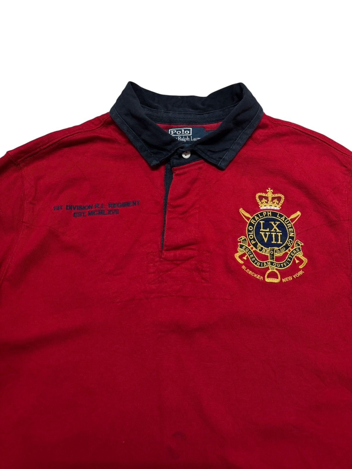 Polo Ralph Lauren VINTAGE 90's POLO RALPH LAUREN BLEECKER NEW YORK 3 POLO RED Size US XL / EU 56 / 4 - 4 Thumbnail