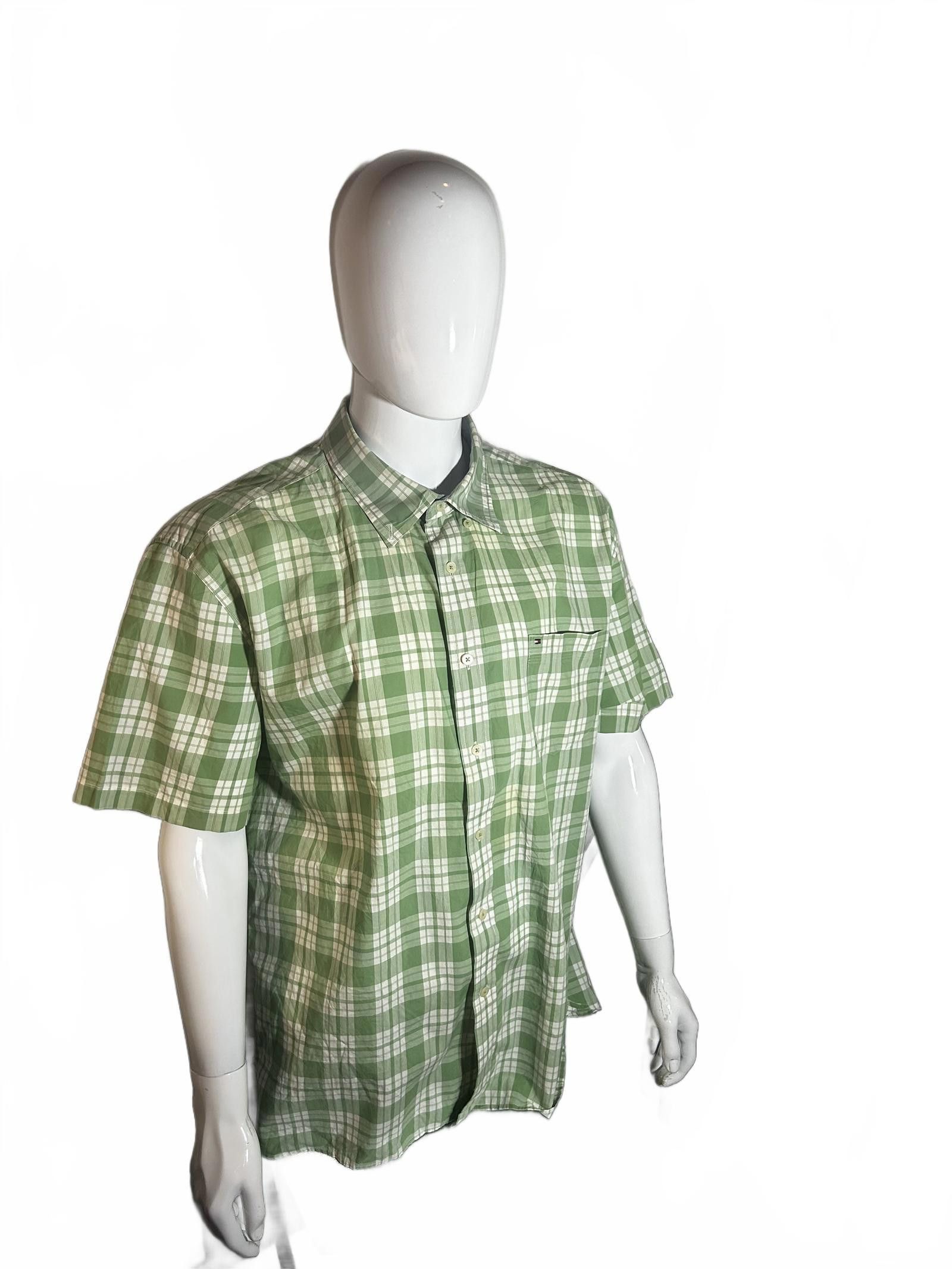 Tommy Hilfiger Tommy Hilfiger Green Plaid Short Sleeve Shirt - Size XL Size US XL / EU 56 / 4 - 2 Thumbnail