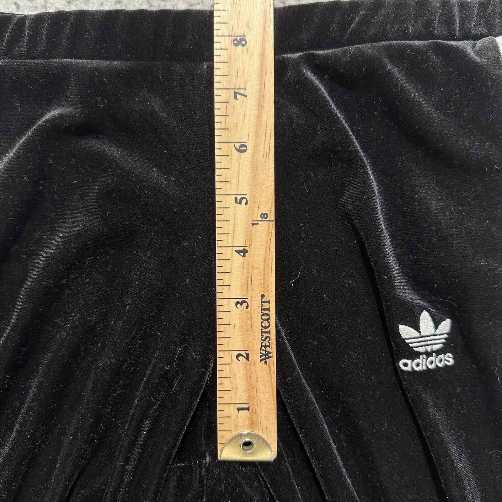 Adidas Adidas Small Velvet 3 Stripe Leggings Black White Trefoil Size 28" / US 6 / IT 42 - 10 Thumbnail
