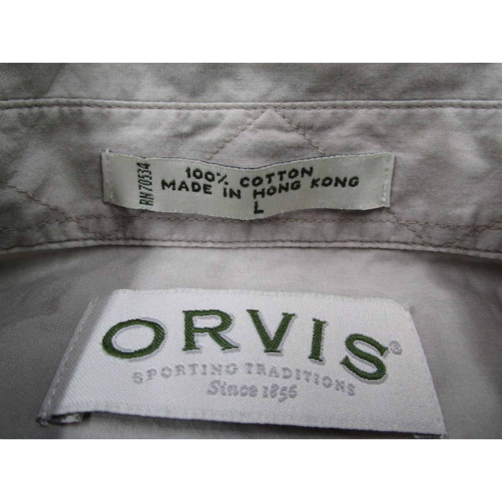Orvis Vintage Orvis Men's Beige Short Sleeve Button-Up Shirt Classic Fit 100% Cotton Khaki Safari Size US L / EU 52-54 / 3 - 3 Thumbnail