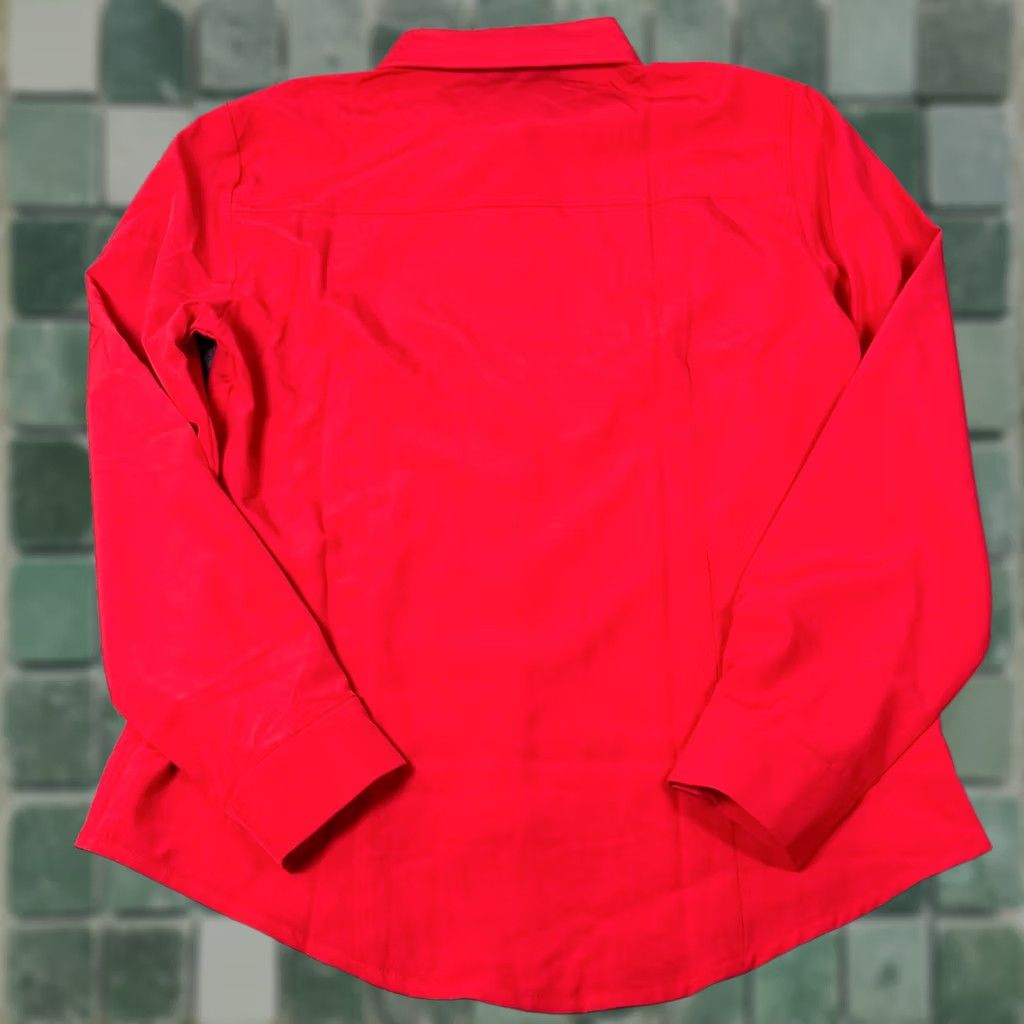 Vintage Atulenihi Red Button-Up Blouse Women Long Sleeve Slim Fit Workwear Office Smart Casual Regular S Small Button-Up Red Women Shirt Size S / US 4 / IT 40 - 1 Thumbnail