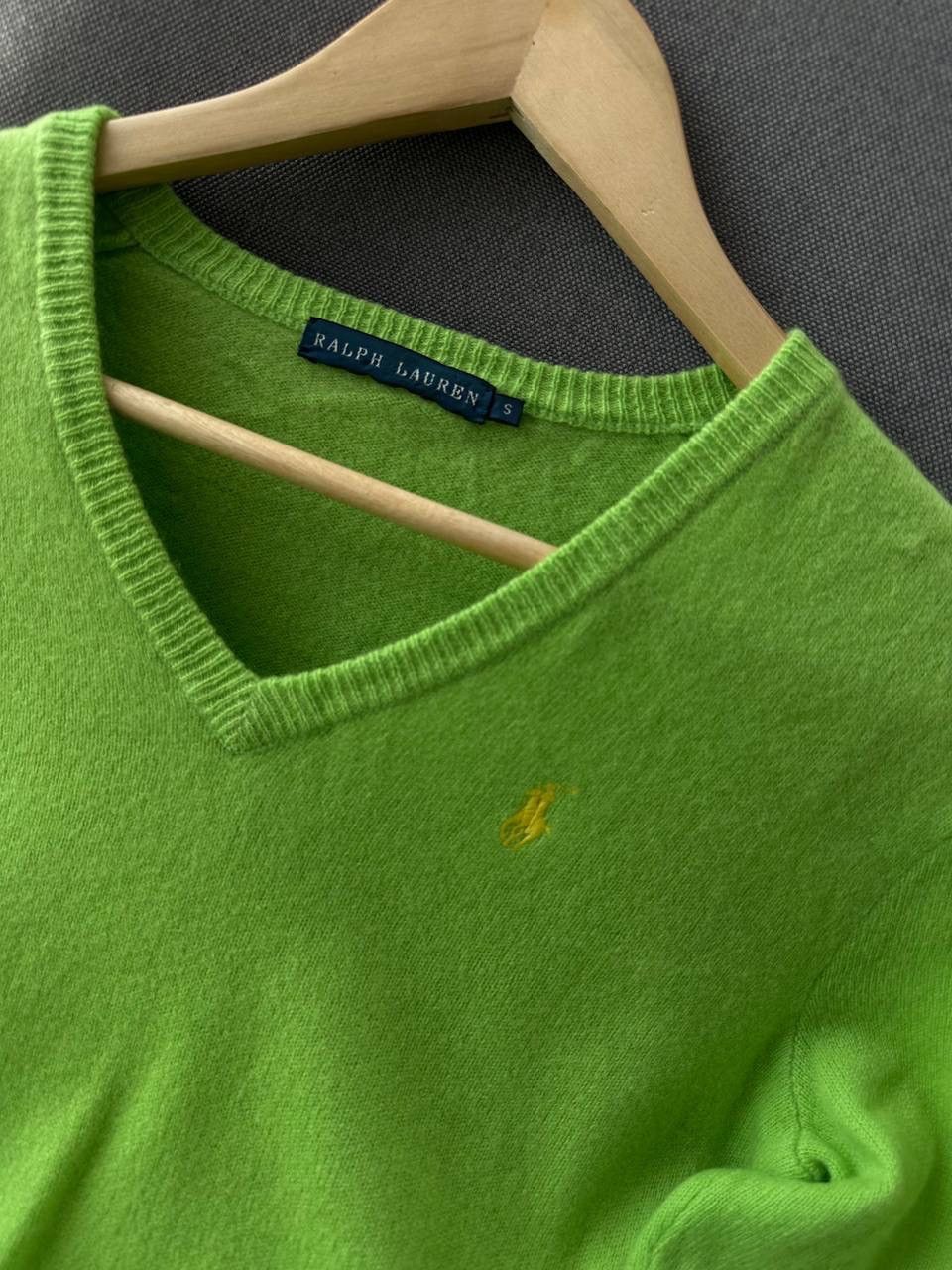 Polo Ralph Lauren × Vintage Vintage Polo Ralph Lauren Cashmere Green Sweater Size S / US 4 / IT 40 - 13 Thumbnail