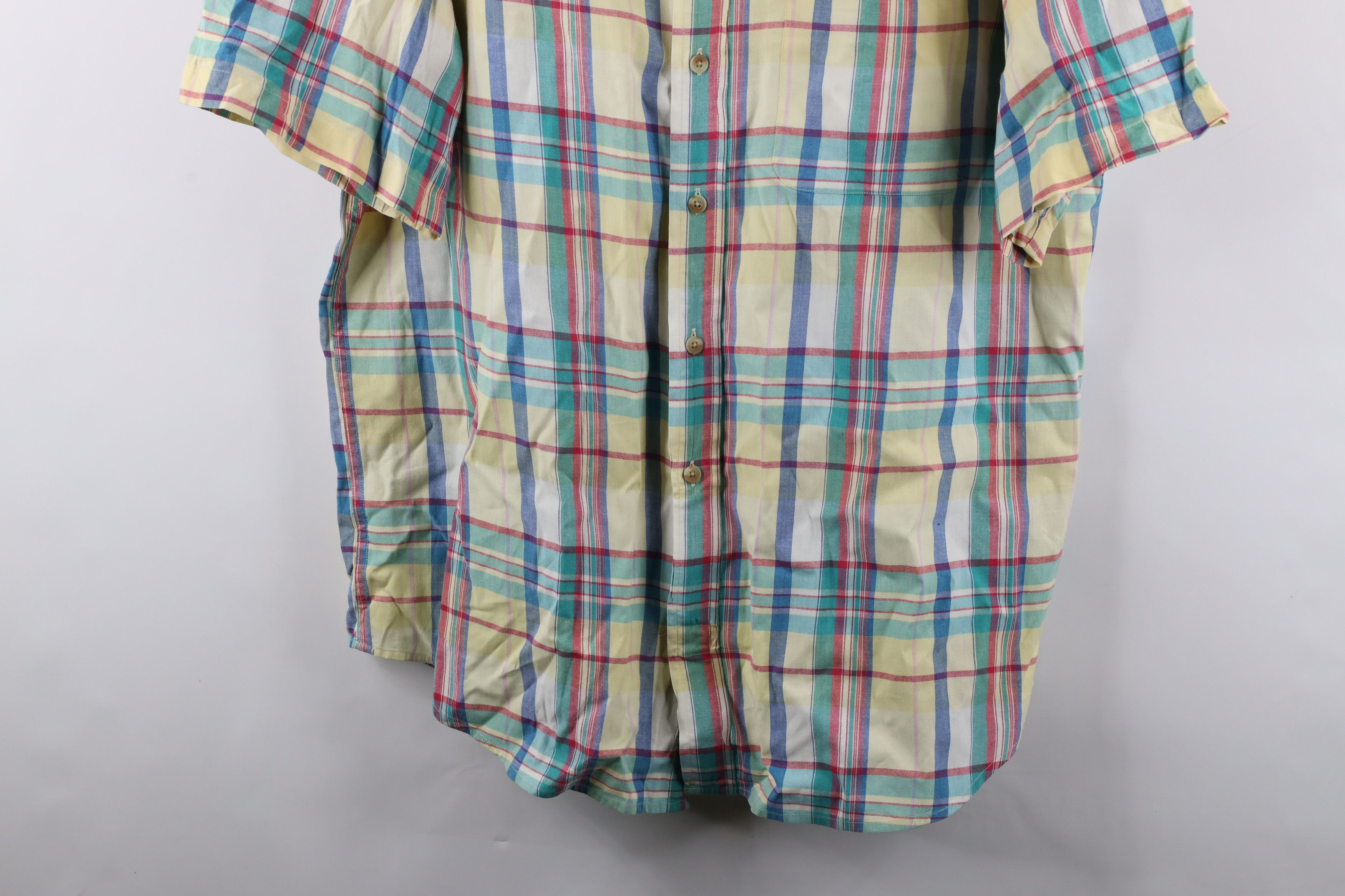 Lands' End × Vintage Vintage 90s Lands End India Madras Plaid Button Down Shirt Size US L / EU 52-54 / 3 - 3 Thumbnail
