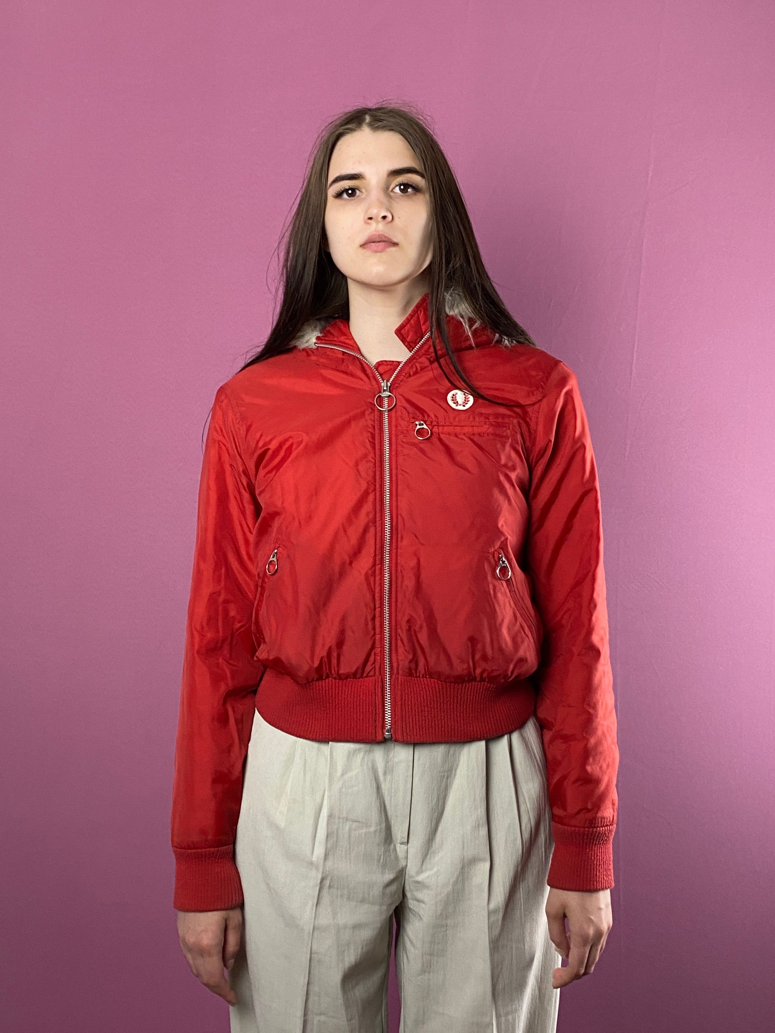Fred Perry 90s Fred Perry Vintage Women's Faux Fur Hooded Jacket - M Size M / US 6-8 / IT 42-44 - 2 Thumbnail