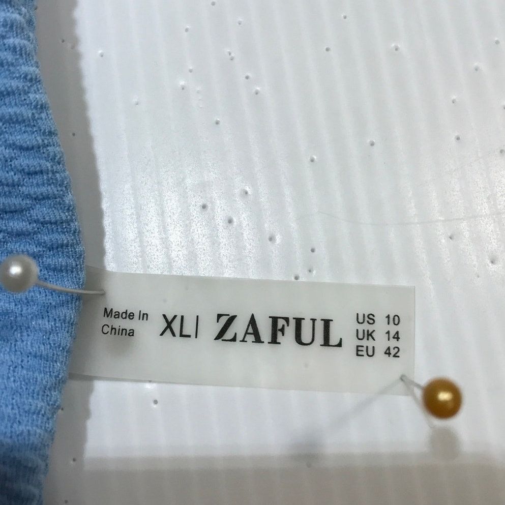 ZAFUL Zaful Light Blue Square Neck Crop Bikini Top XL Size 10 Size L / US 10 / IT 46 - 3 Thumbnail
