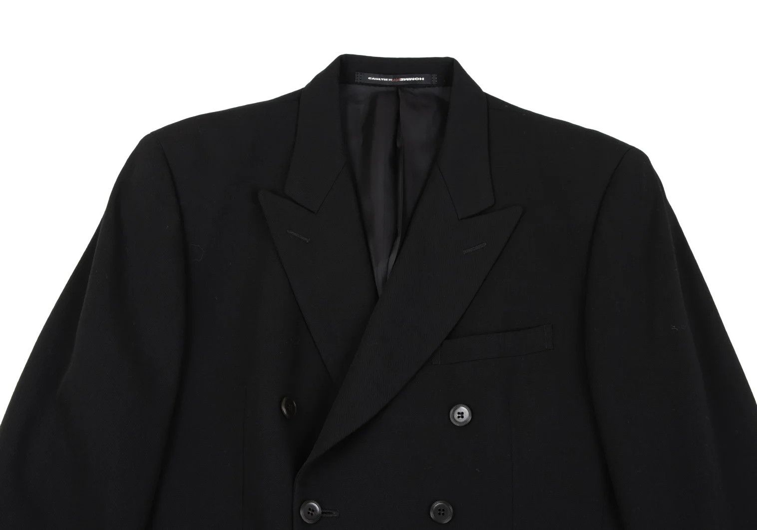 Jean Paul Gaultier Wool Rayon Double-Breasted Jacket in Black, Size 48M Size US M / EU 48-50 / 2 - 2 Thumbnail