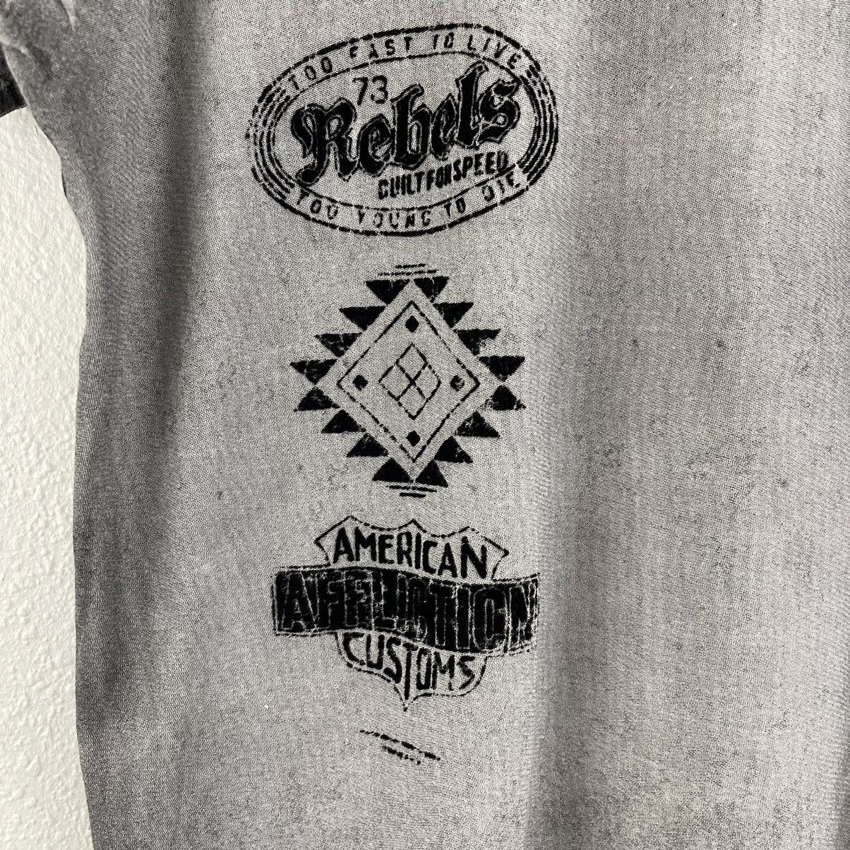 Affliction AFFLICTION Grey Black Skull American Customs Graphic Tee Size US M / EU 48-50 / 2 - 13 Thumbnail
