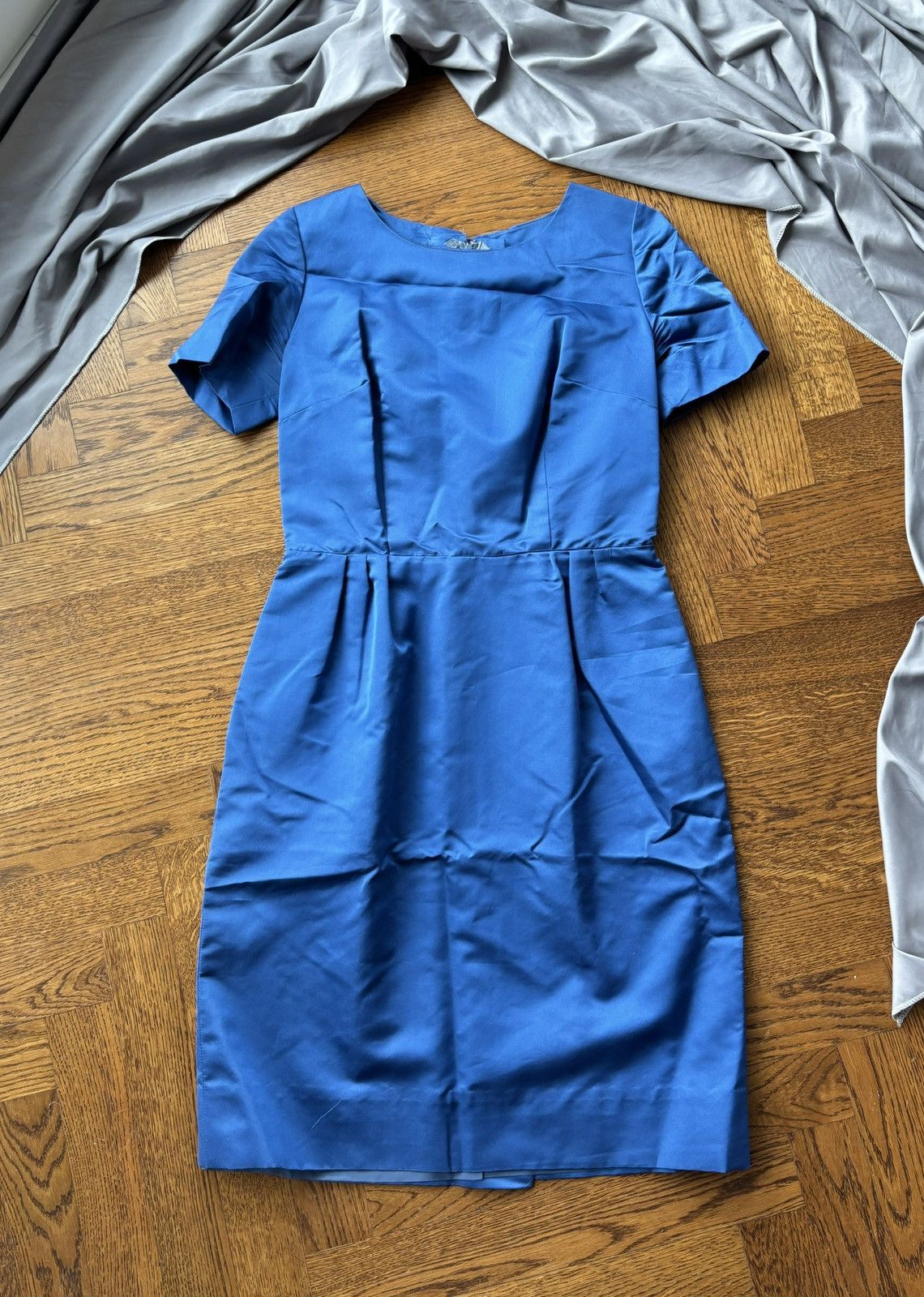 Vintage Vintage Satin Dress Fitted Sheath Pencil Taffeta Structured Size XS / US 0-2 / IT 36-38 - 1 Thumbnail