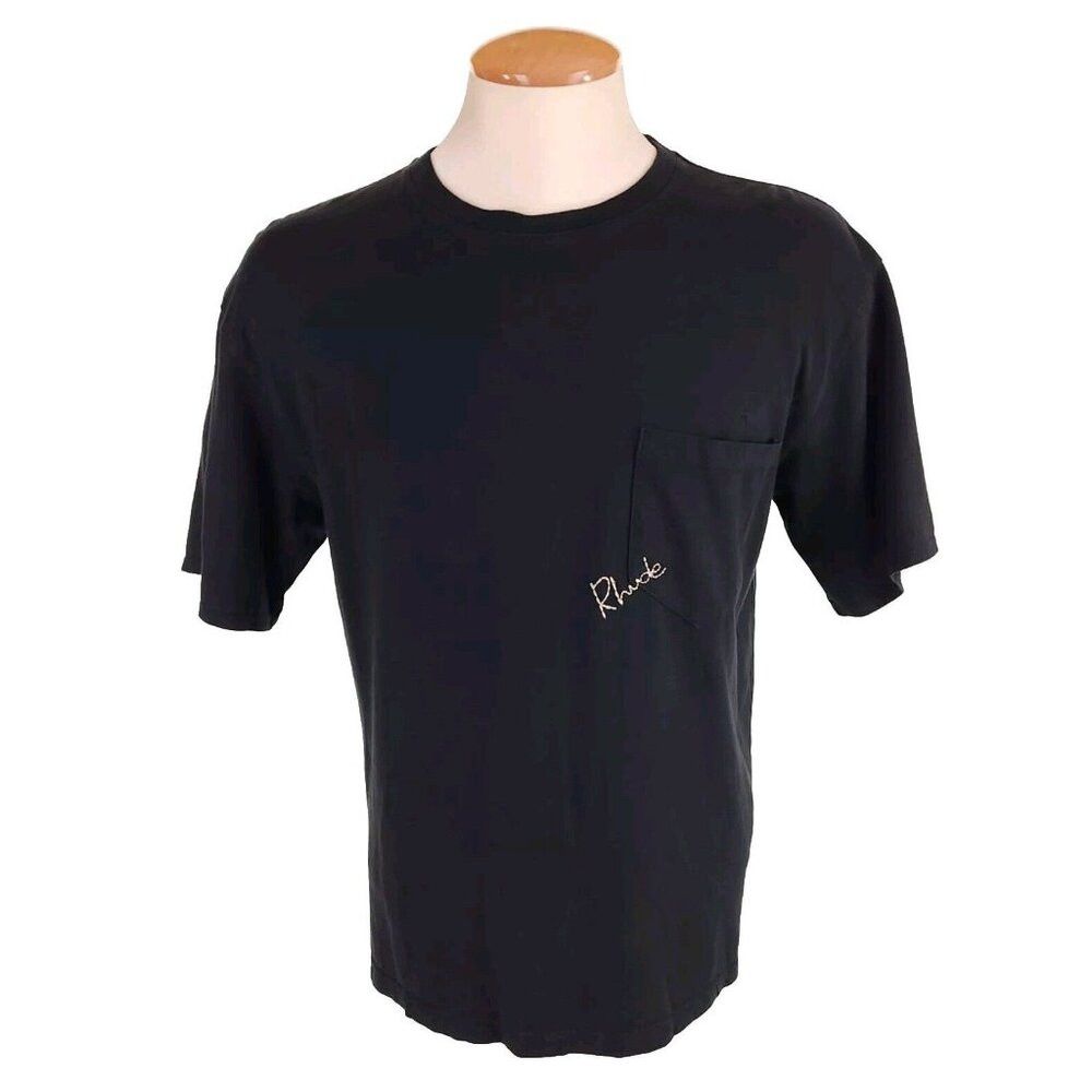 Rhude Rhude Logo Embroidered T-Shirt XS Mens Black Cotton Tee Size US XS / EU 42 / 0 - 1 Thumbnail