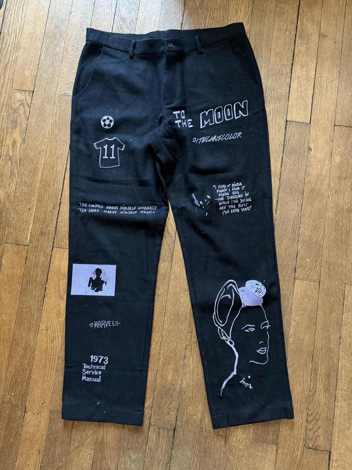 KidSuper KidSuper Wool Embroidered Pant Size US 33 - 1 Thumbnail