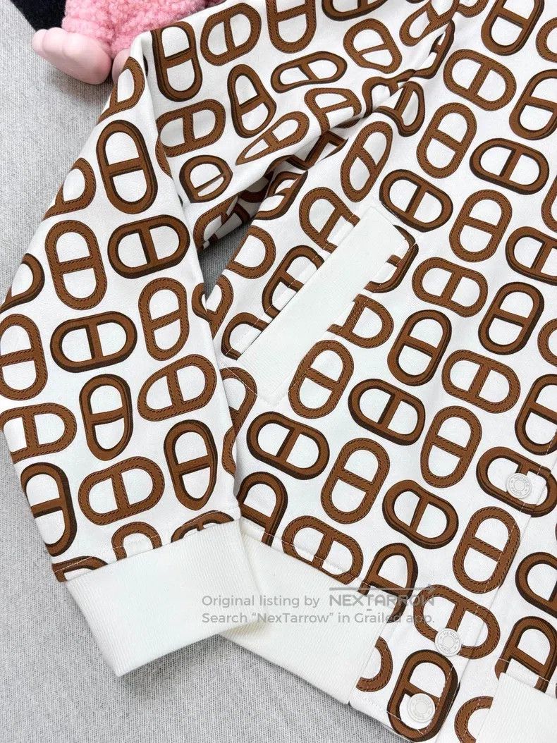 Hermes Hermes Pig Nose Logo White with Orange and Brown Full Prin Size XS / US 0-2 / IT 36-38 - 3 Thumbnail